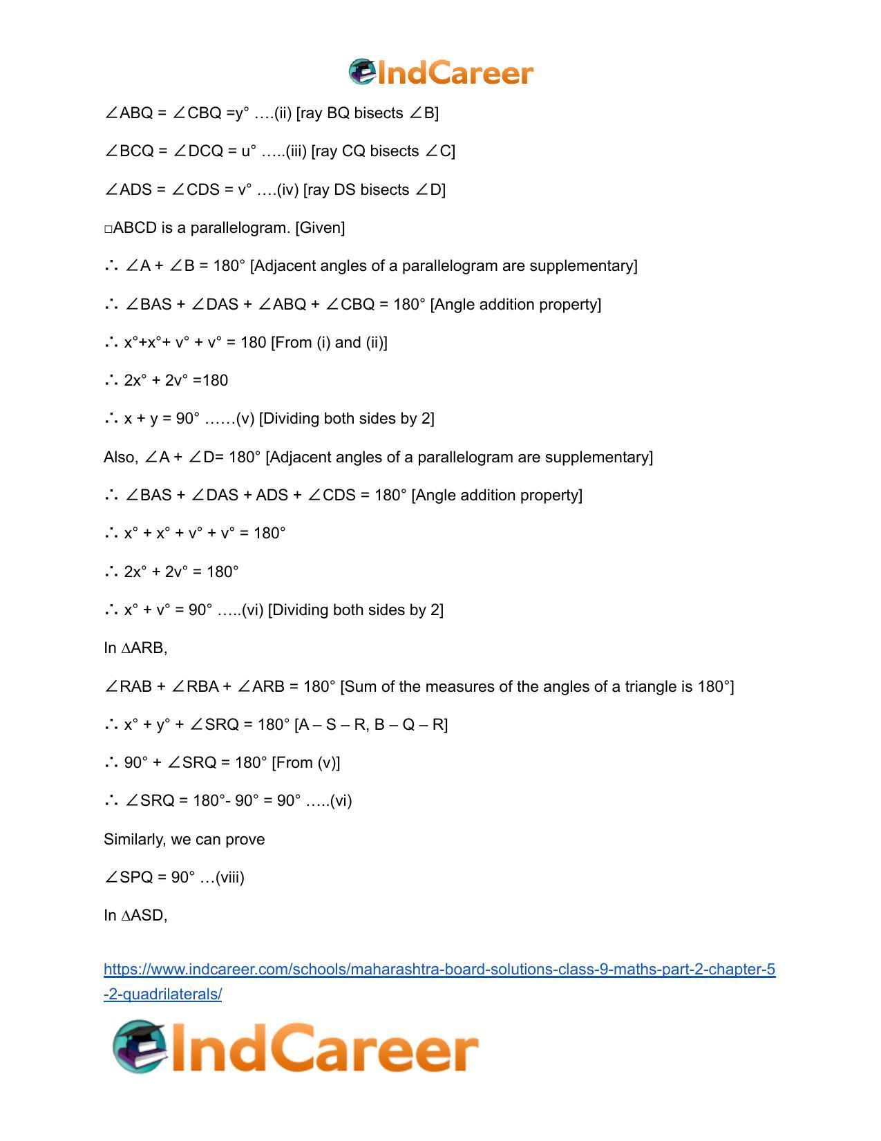 Maharashtra Board Solutions Class 9-Maths (Part 2): Chapter 5.2- Quadrilaterals - Page 6