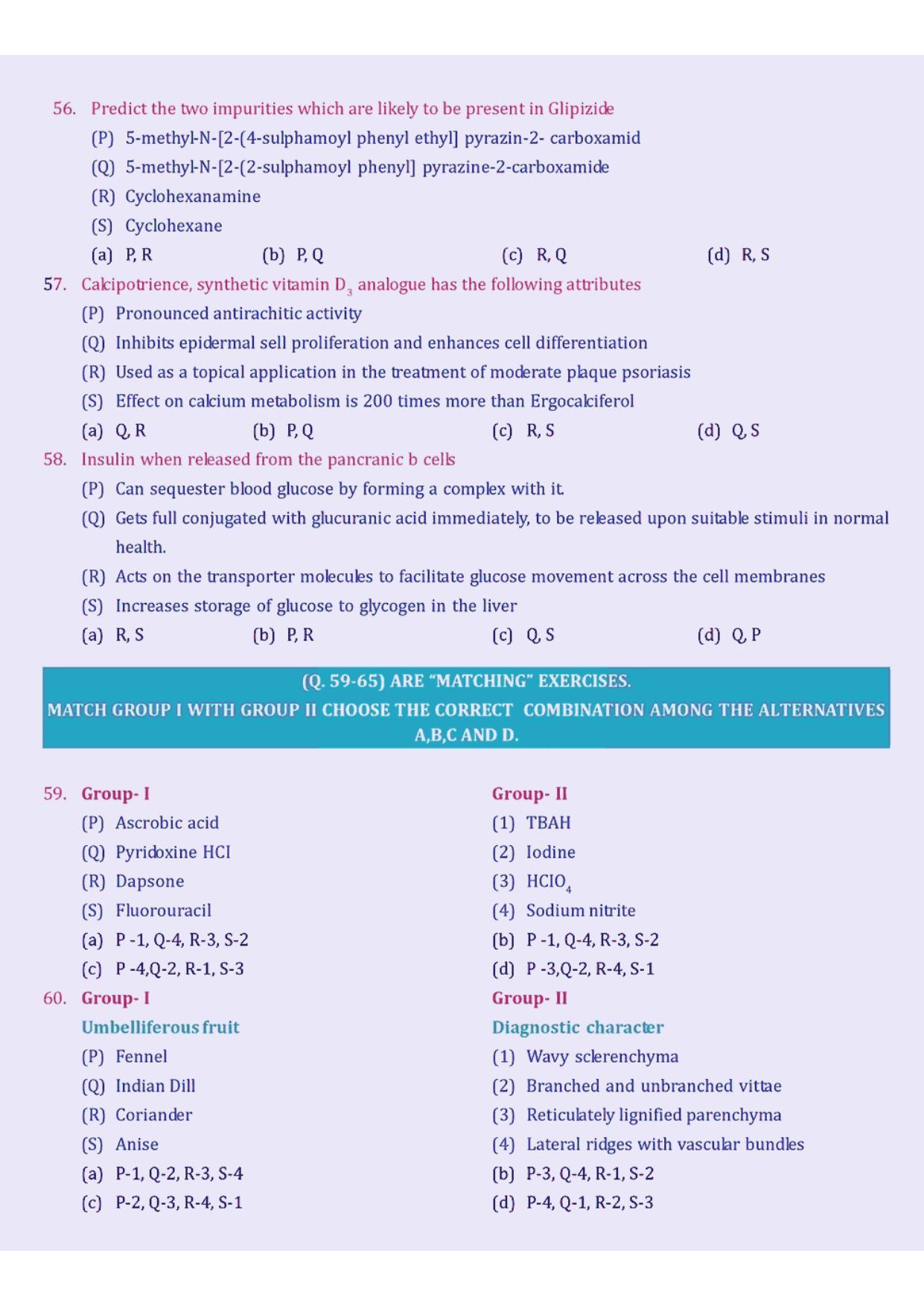 GPAT 2005 Question Paper with Answer Key - Page 6