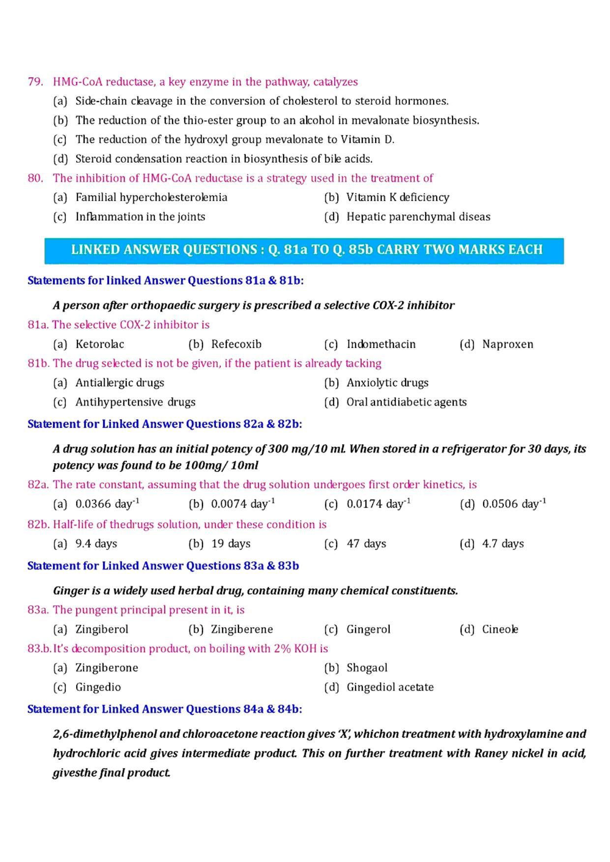 GPAT 2005 Question Paper with Answer Key - Page 10