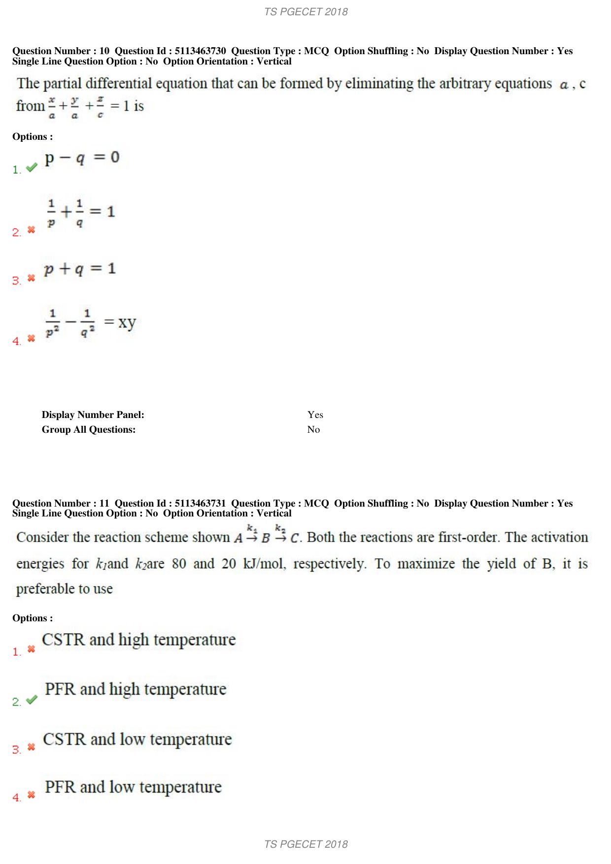 TS PGECET 2018: Chemical Engineering Question Papers - Page 5