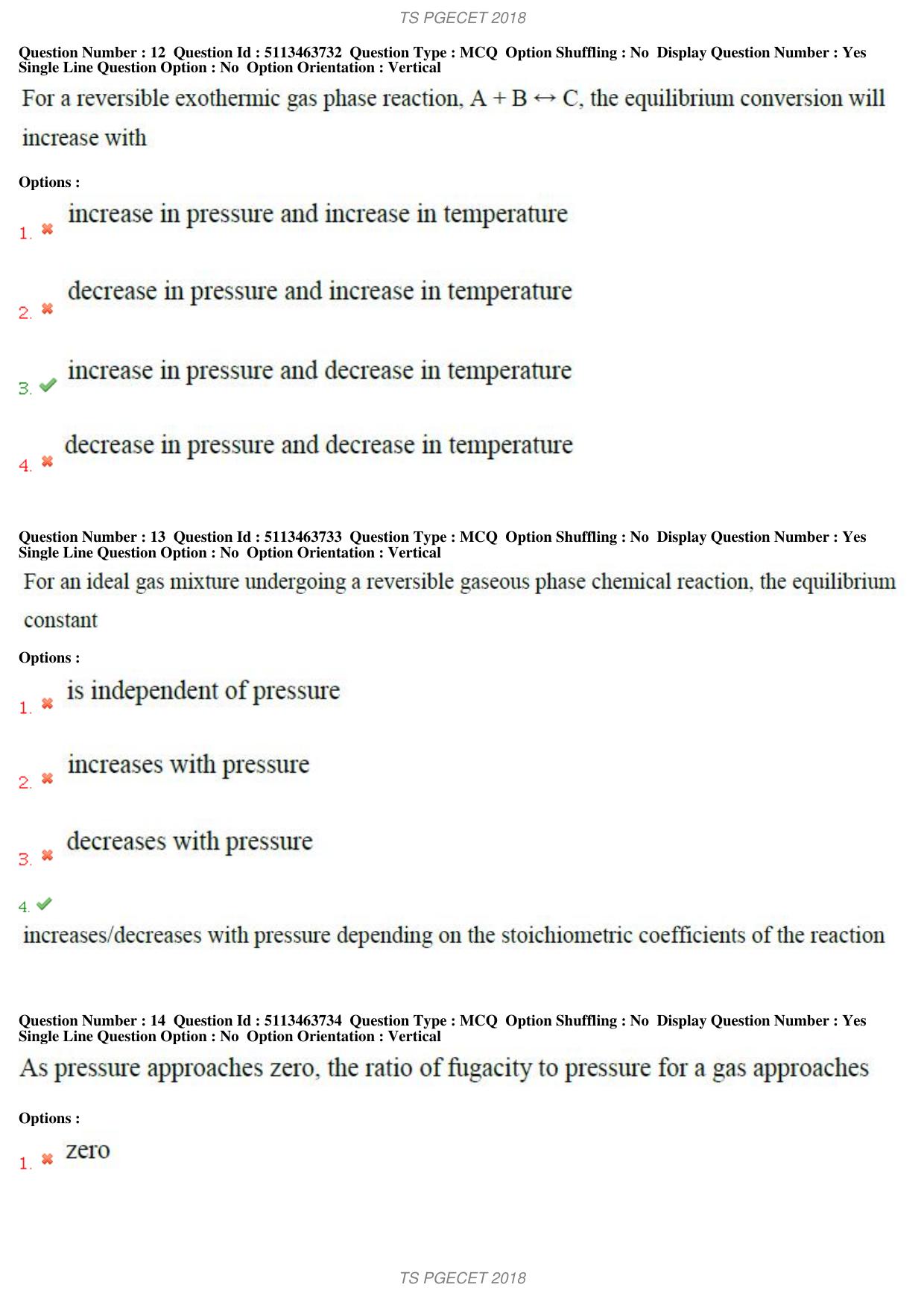 TS PGECET 2018: Chemical Engineering Question Papers - Page 6