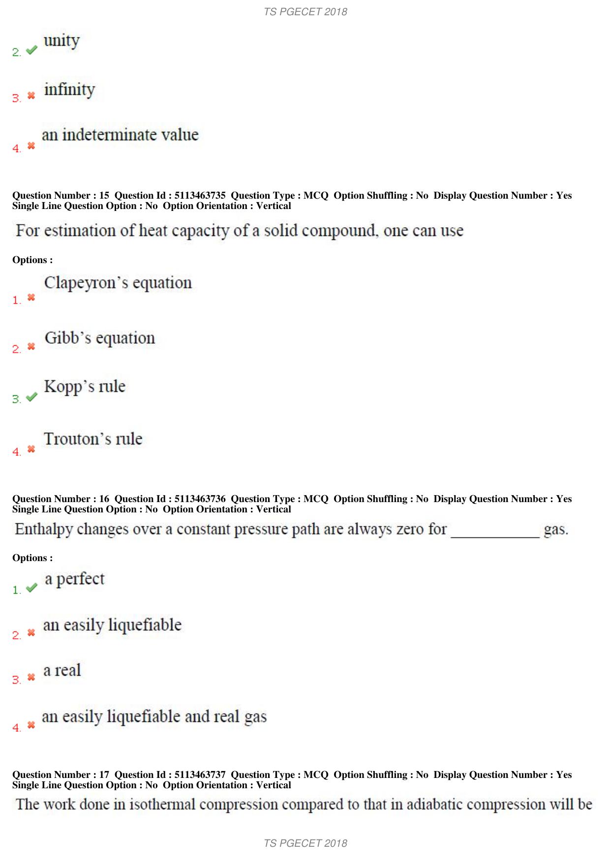TS PGECET 2018: Chemical Engineering Question Papers - Page 7