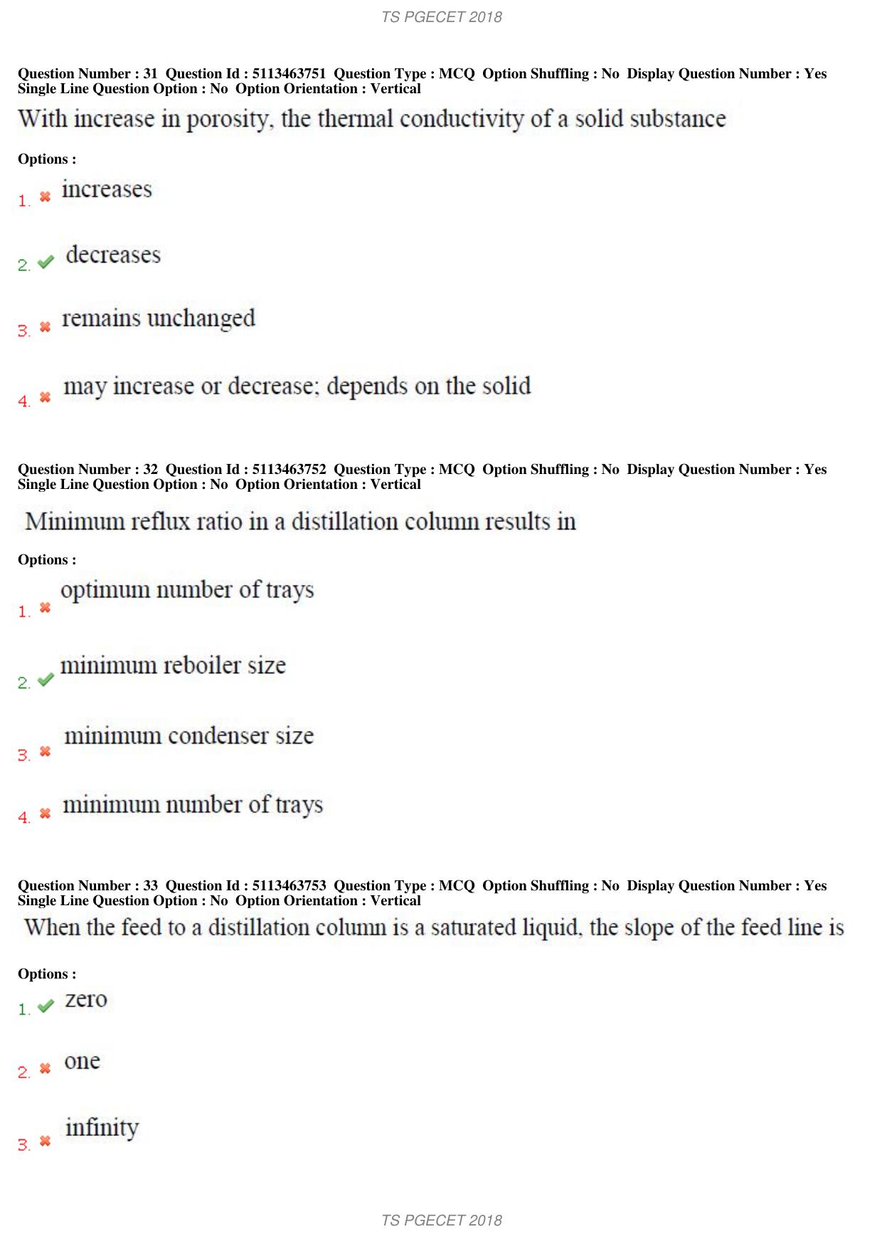 TS PGECET 2018: Chemical Engineering Question Papers - Page 13