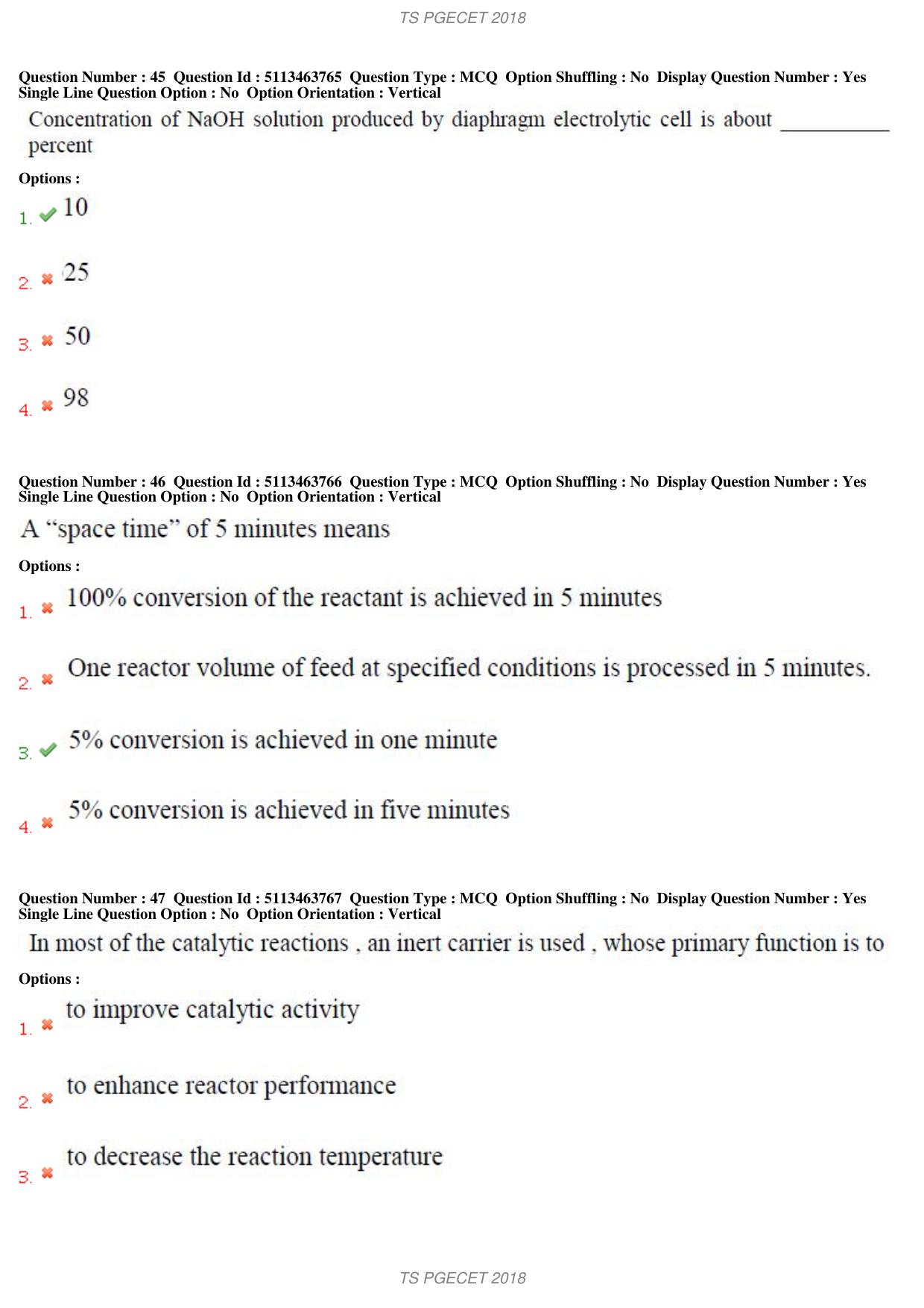 TS PGECET 2018: Chemical Engineering Question Papers - Page 18