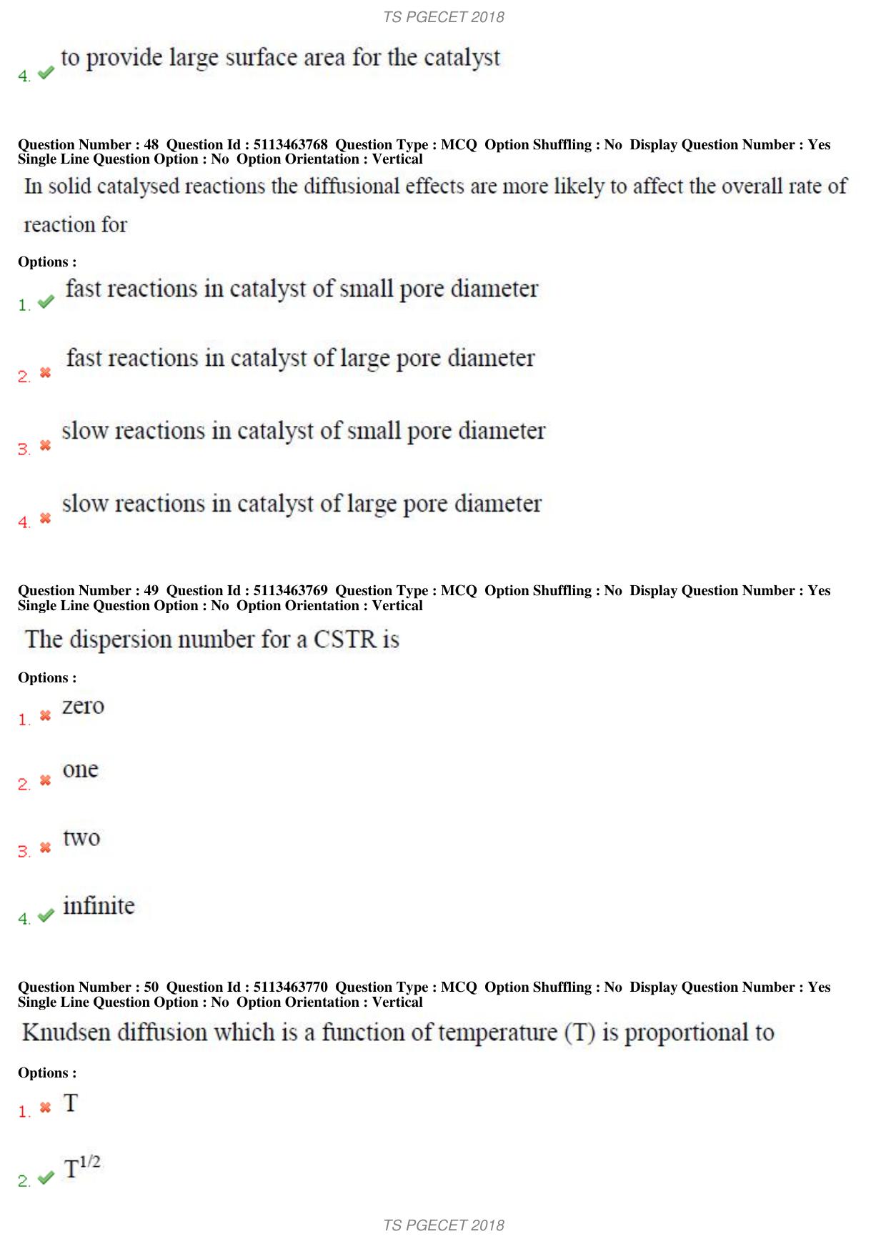 TS PGECET 2018: Chemical Engineering Question Papers - Page 19