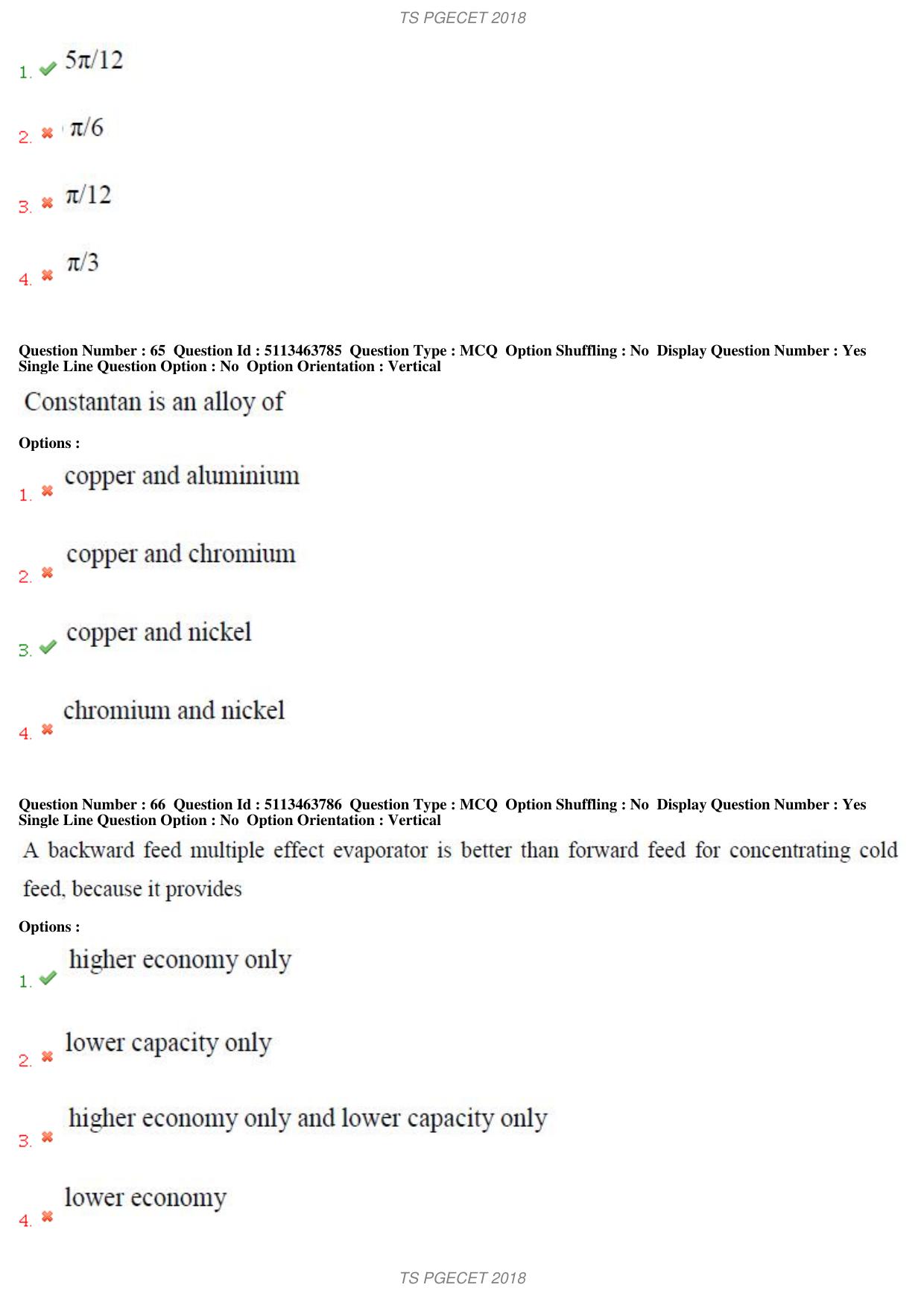 TS PGECET 2018: Chemical Engineering Question Papers - Page 25