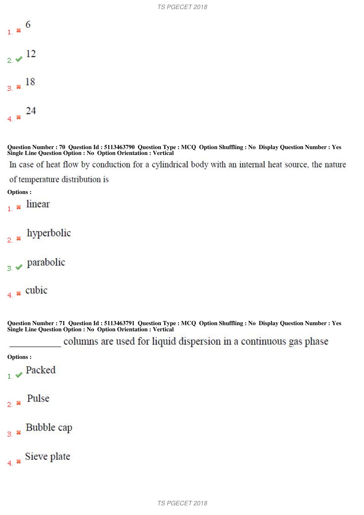 TS PGECET 2018: Chemical Engineering Question Papers - Page 27