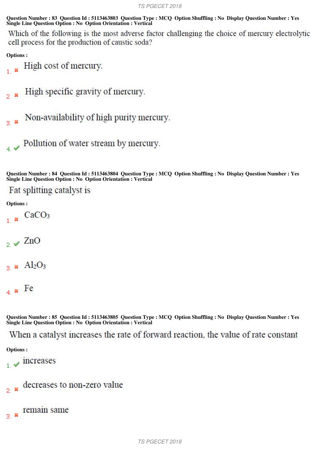 TS PGECET 2018: Chemical Engineering Question Papers - Page 32