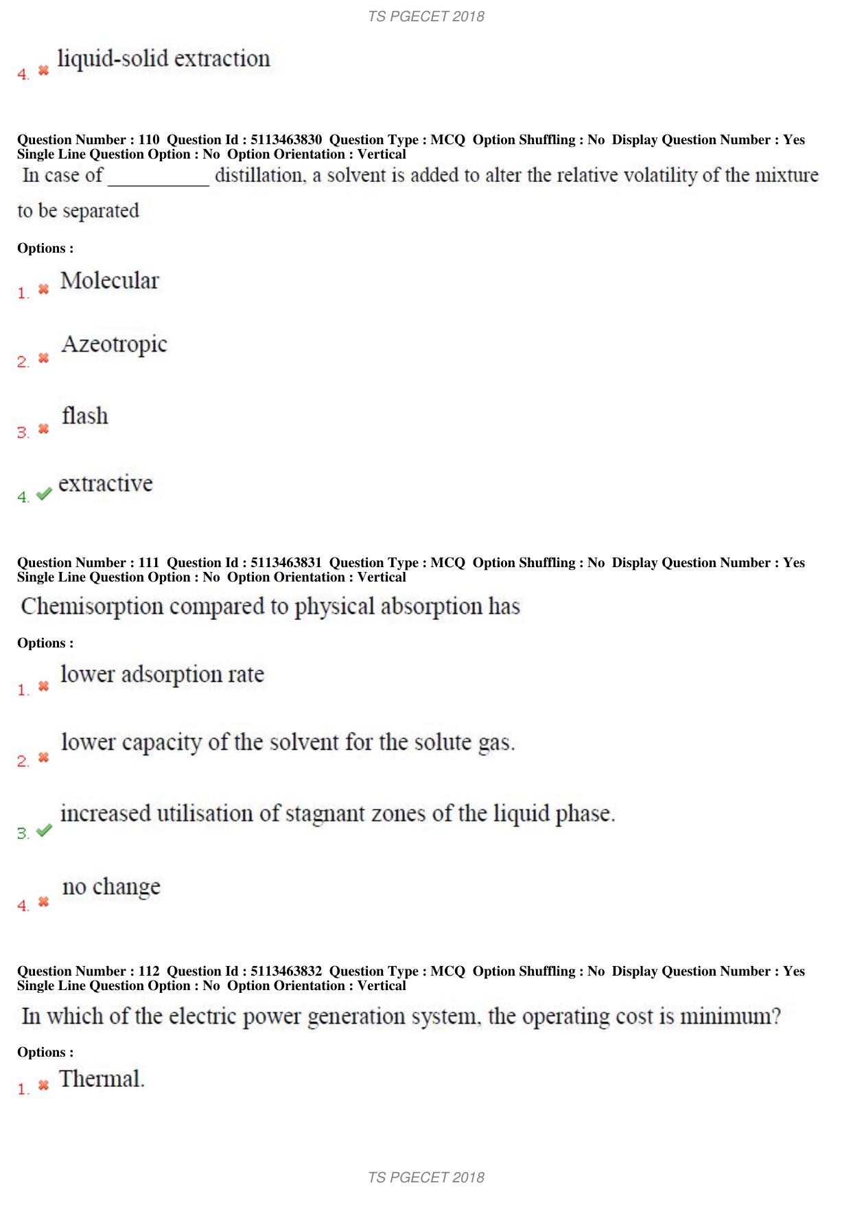 TS PGECET 2018: Chemical Engineering Question Papers - Page 42
