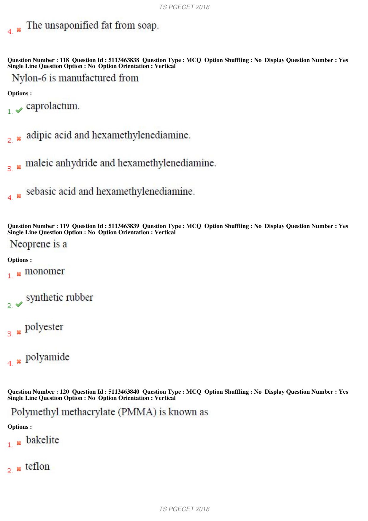 TS PGECET 2018: Chemical Engineering Question Papers - Page 45