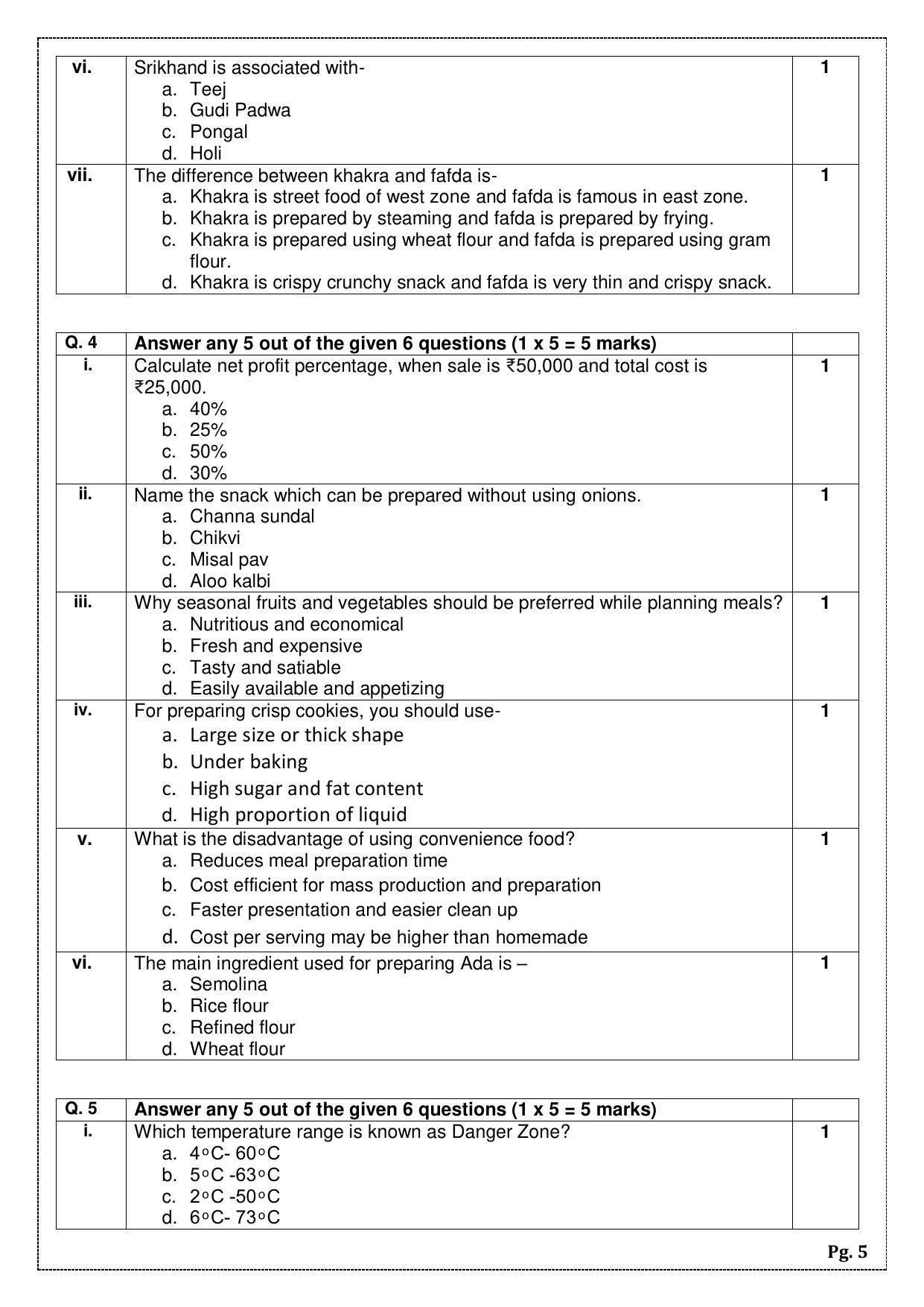 CBSE Class 12 Food Production (Skill Education) Sample Papers 2023 - Page 5