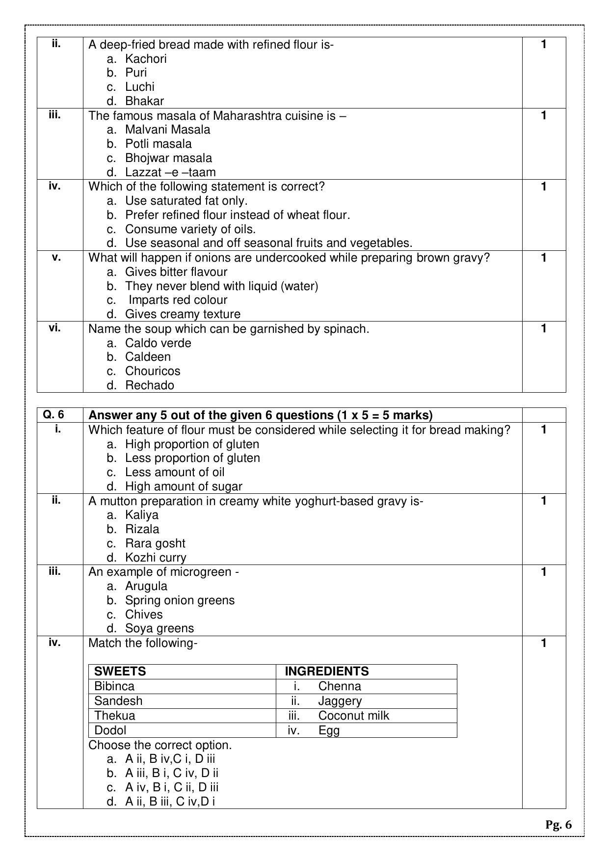 CBSE Class 12 Food Production (Skill Education) Sample Papers 2023 - Page 6
