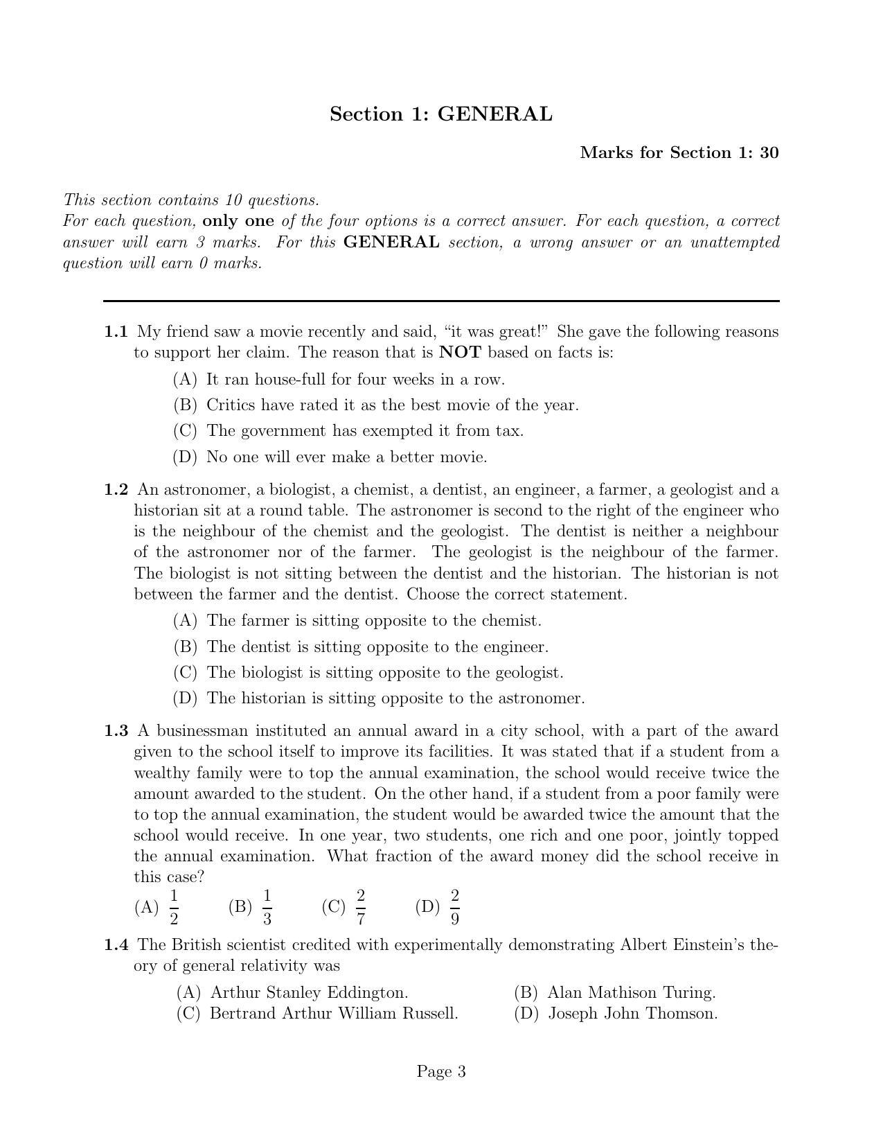 NEST 2017 Question Paper - Page 3