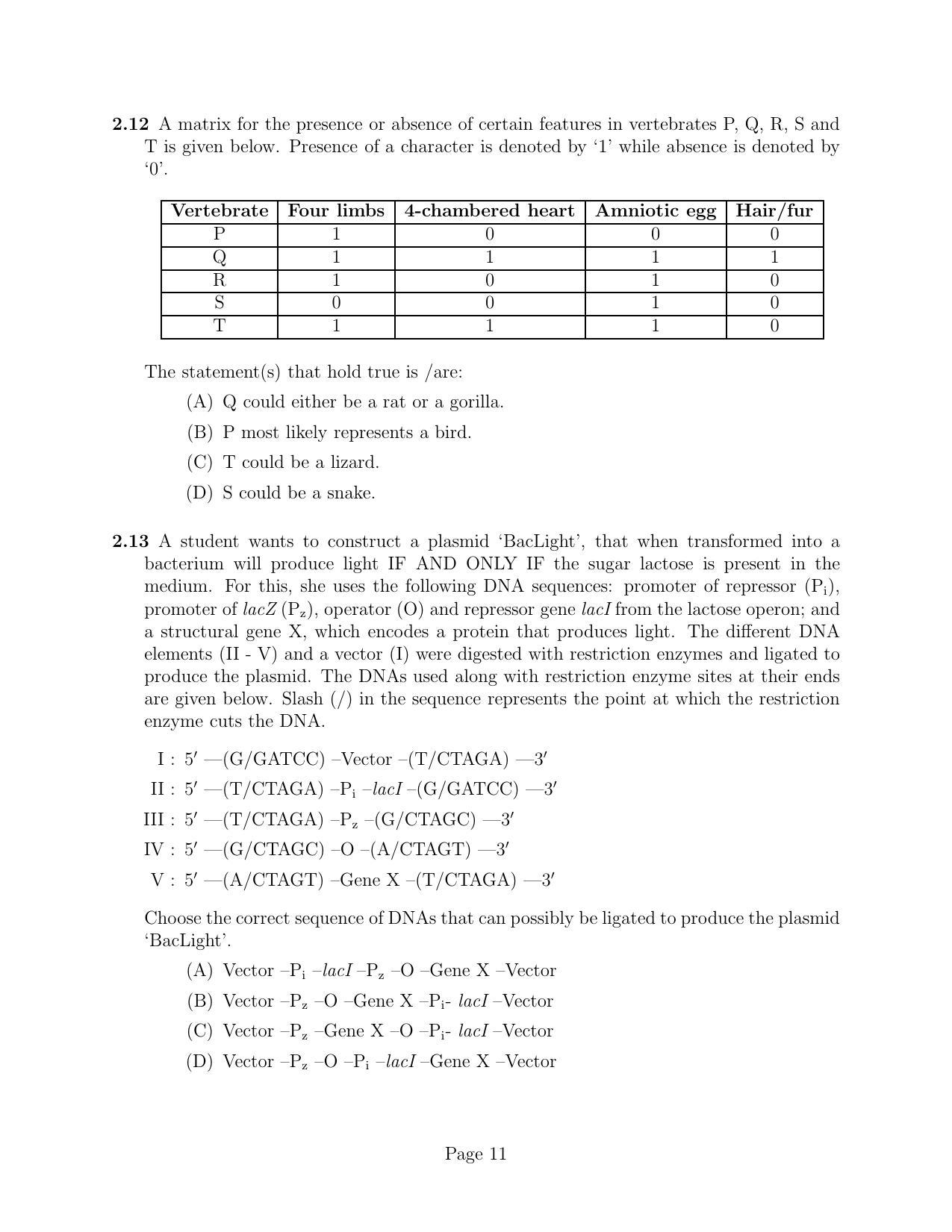 NEST 2017 Question Paper - Page 11