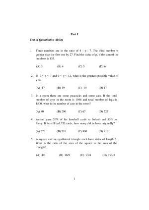 ISI Admission Test M.S (LIS) PLA 2022 Sample Paper