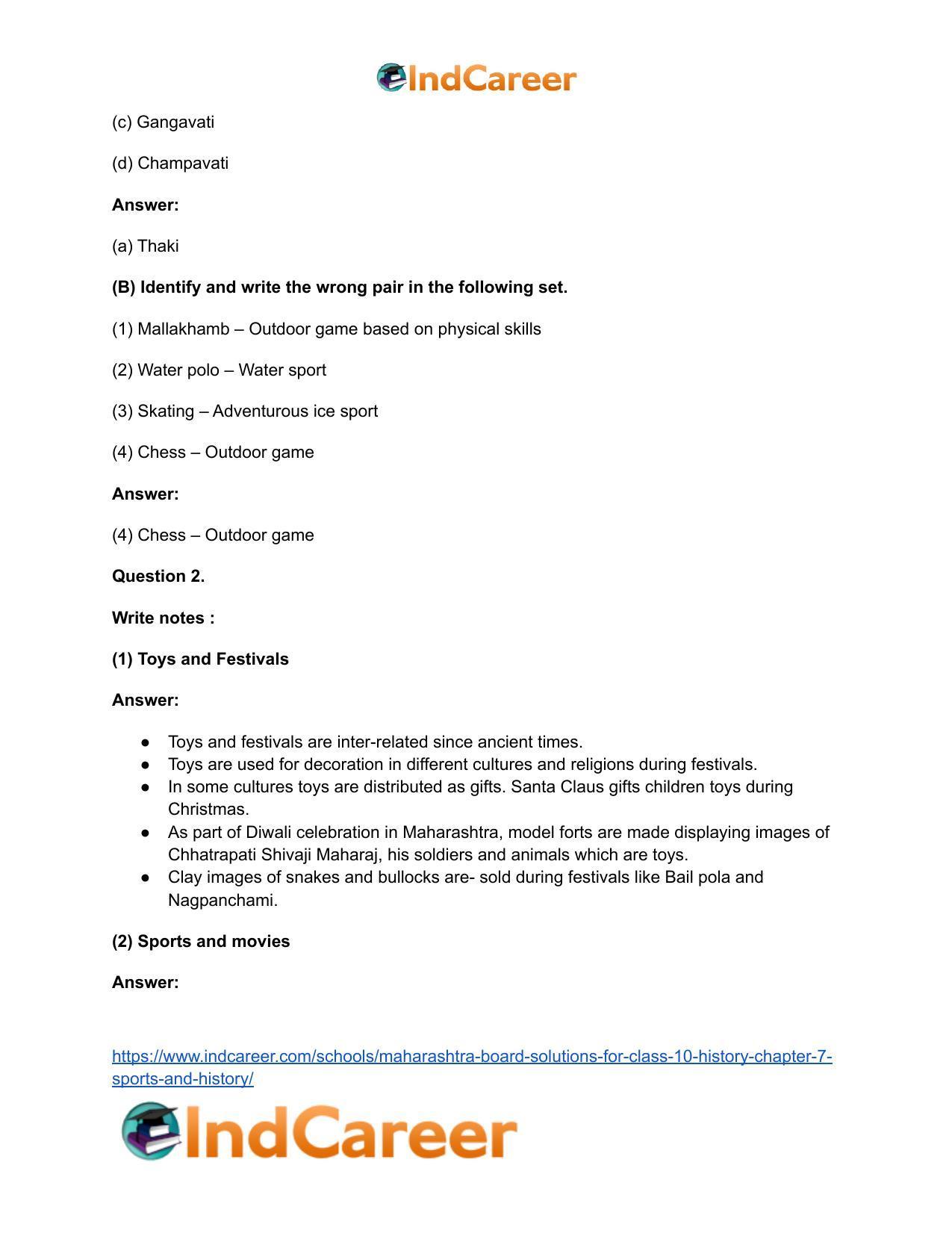 Maharashtra Board Solutions for Class 10- History: Chapter 7- Sports and History - Page 3