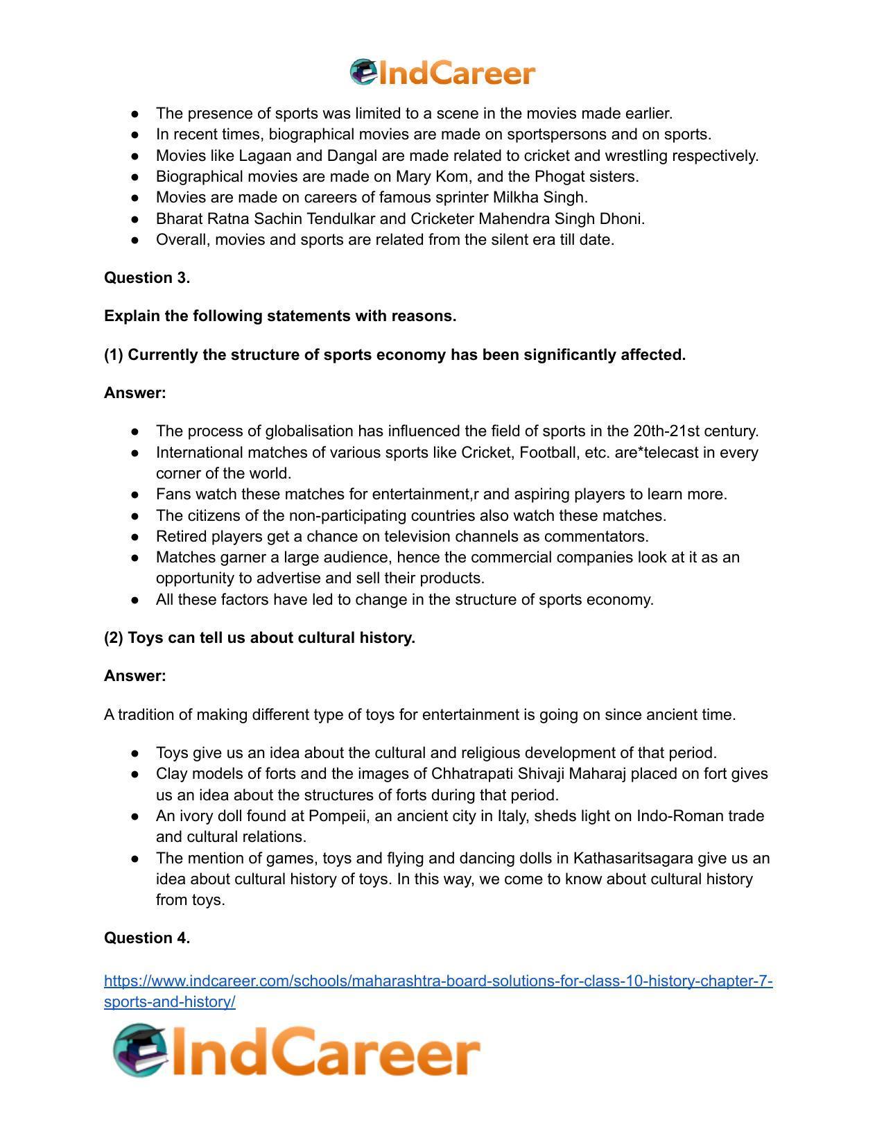 Maharashtra Board Solutions for Class 10- History: Chapter 7- Sports and History - Page 4
