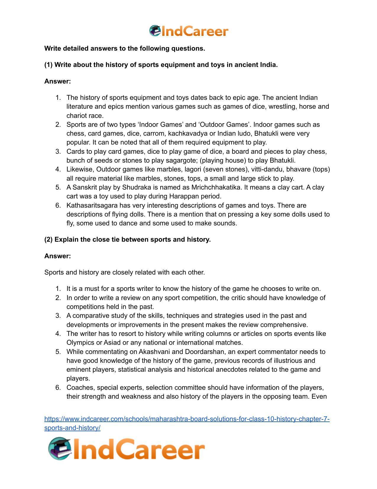 Maharashtra Board Solutions for Class 10- History: Chapter 7- Sports and History - Page 5