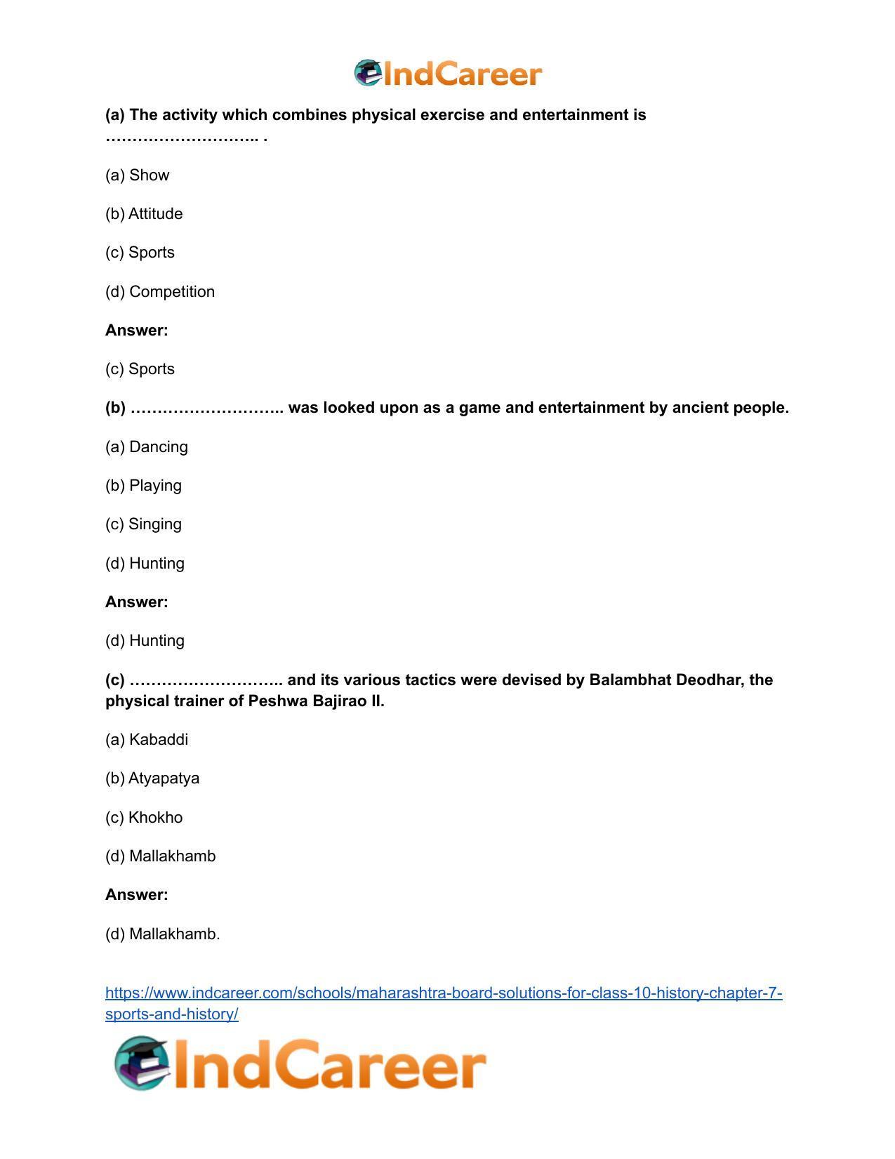 Maharashtra Board Solutions for Class 10- History: Chapter 7- Sports and History - Page 7