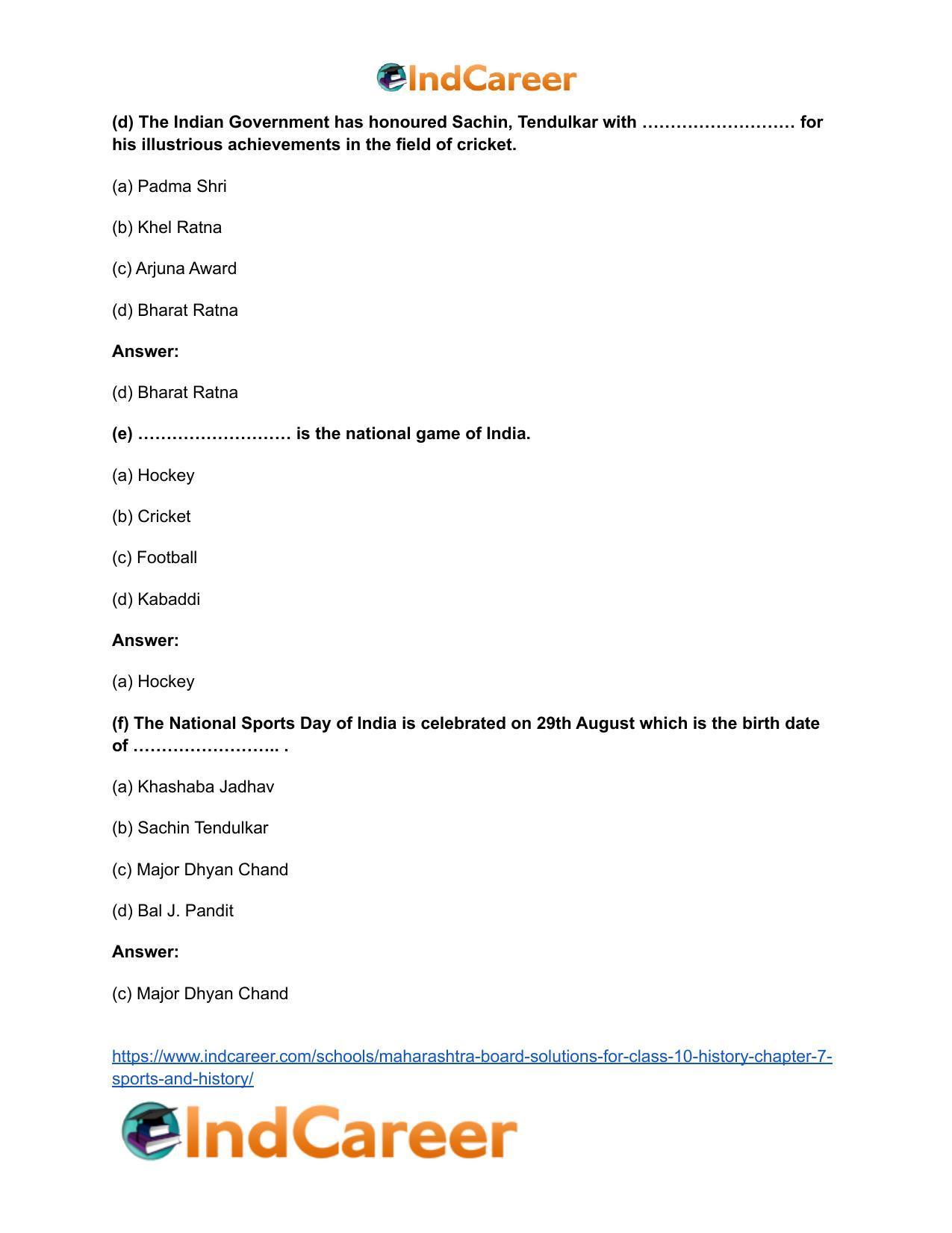 Maharashtra Board Solutions for Class 10- History: Chapter 7- Sports and History - Page 8