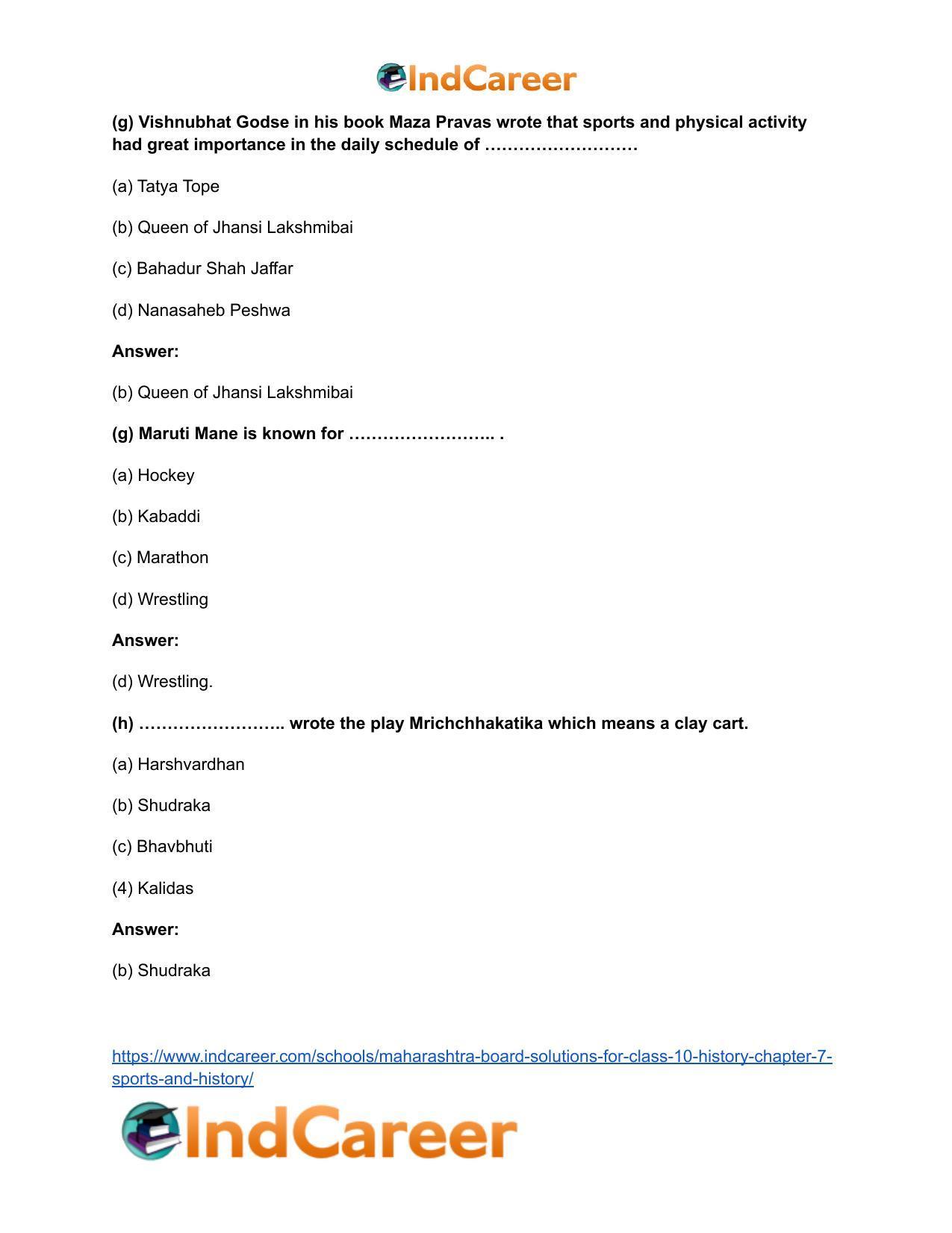 Maharashtra Board Solutions for Class 10- History: Chapter 7- Sports and History - Page 9