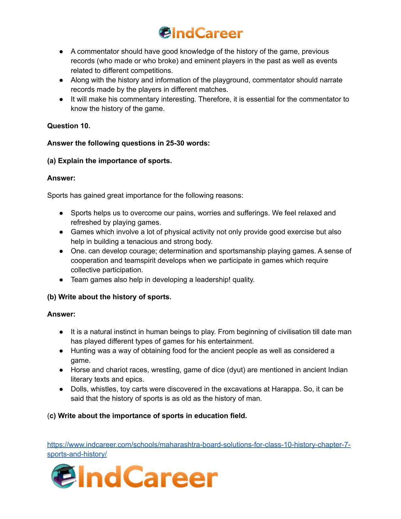 Maharashtra Board Solutions for Class 10- History: Chapter 7- Sports and History - Page 18