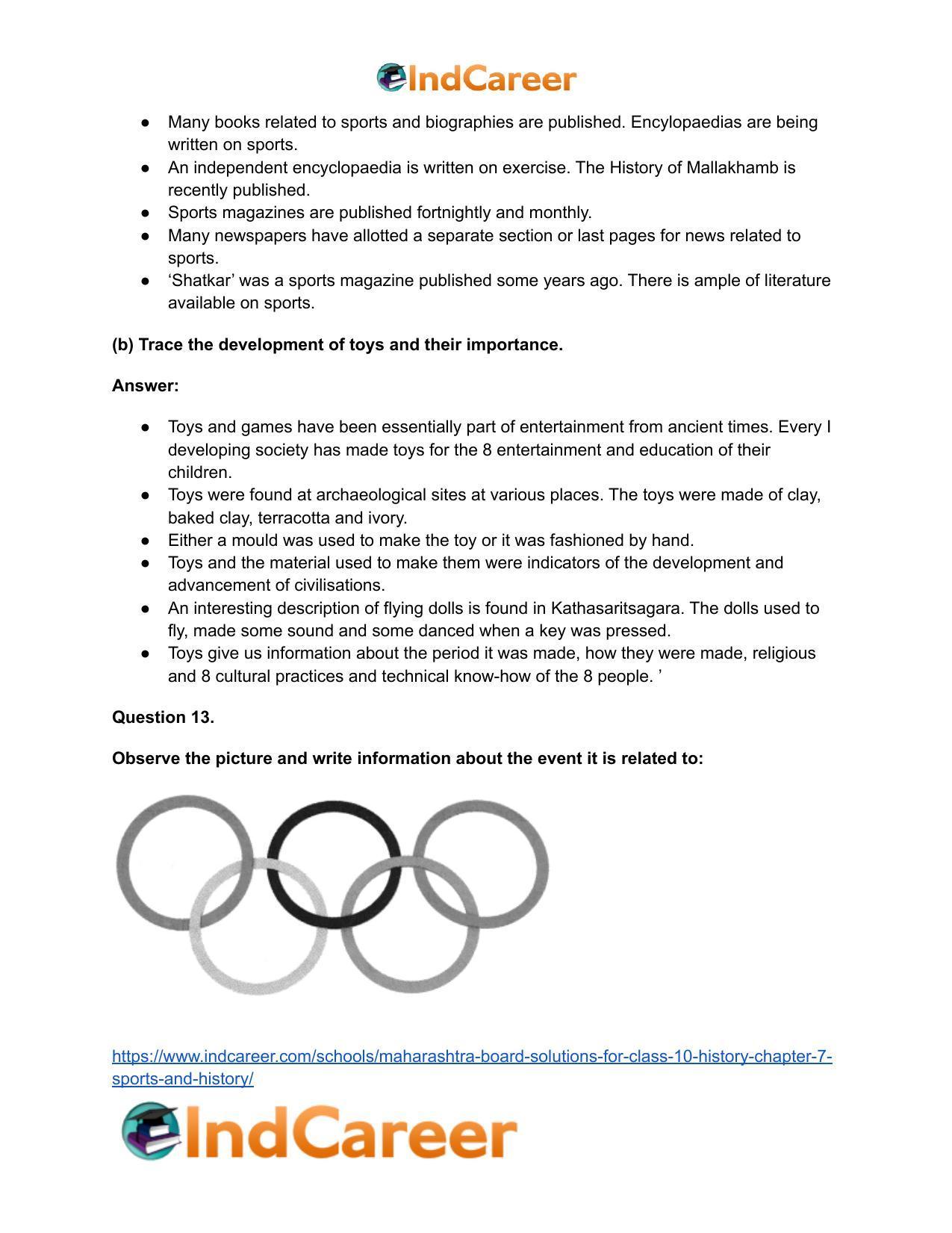 Maharashtra Board Solutions for Class 10- History: Chapter 7- Sports and History - Page 21