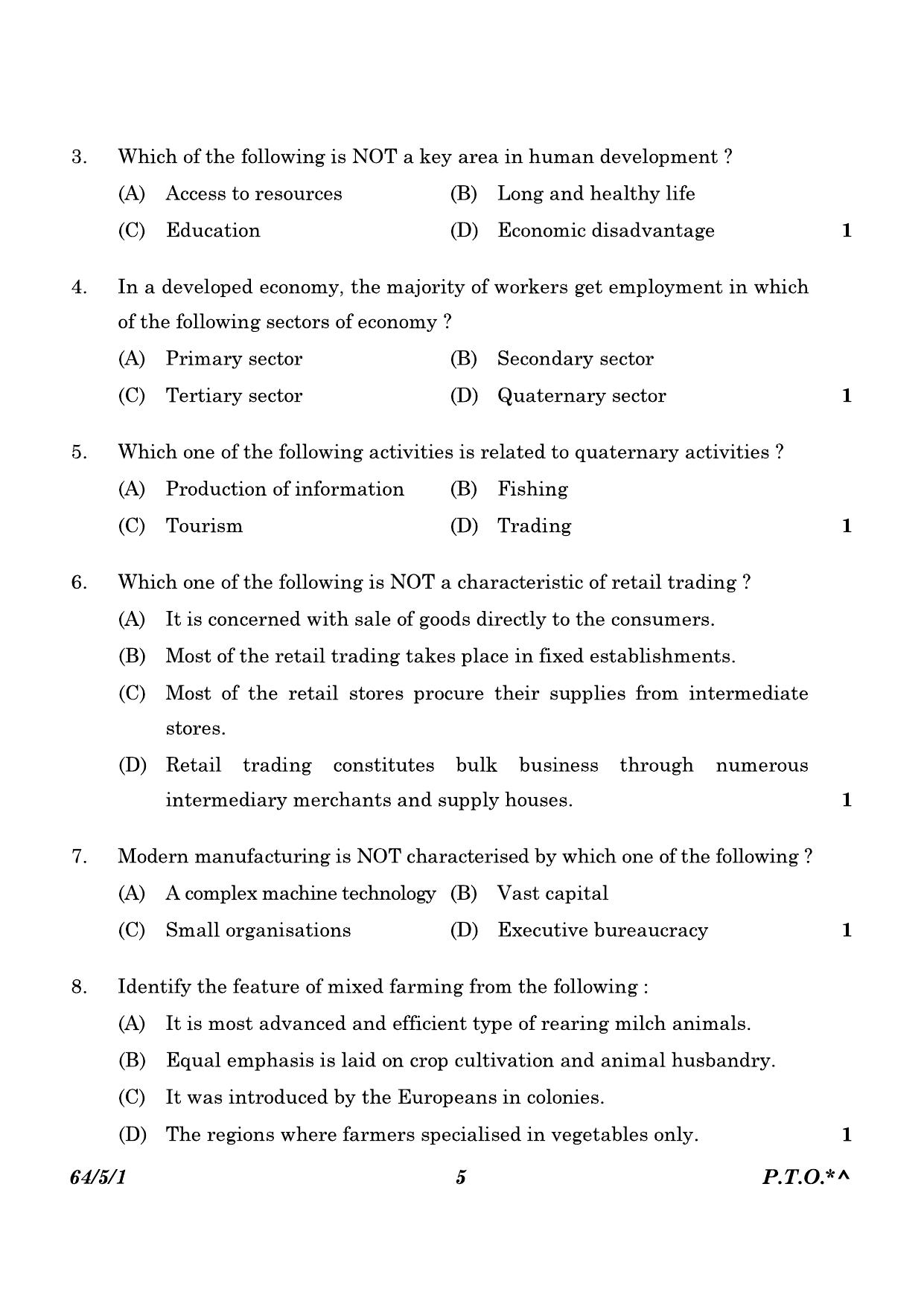 CBSE Class 12 64-5-1 Geography 2023 Question Paper - Page 5
