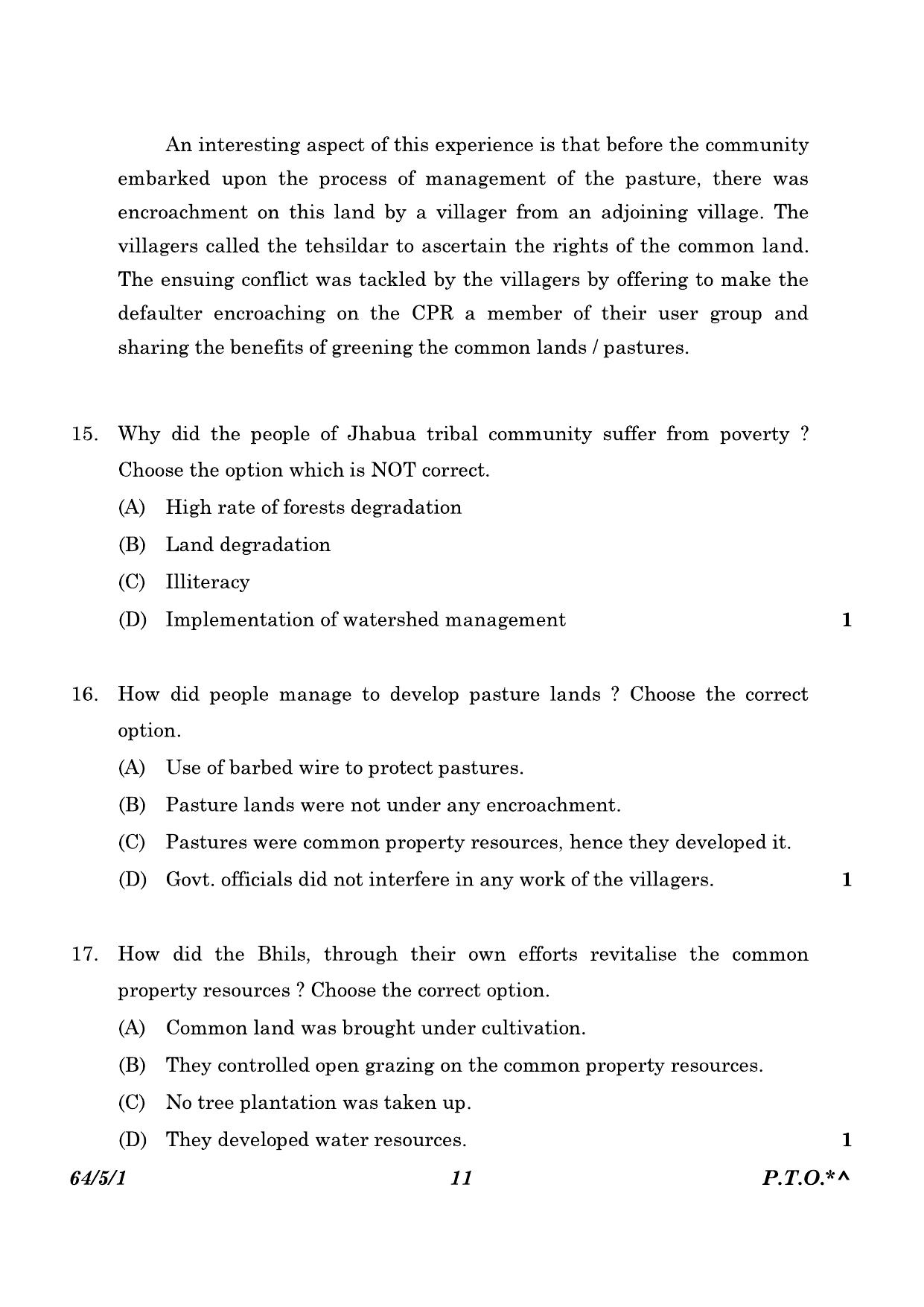 CBSE Class 12 64-5-1 Geography 2023 Question Paper - Page 11