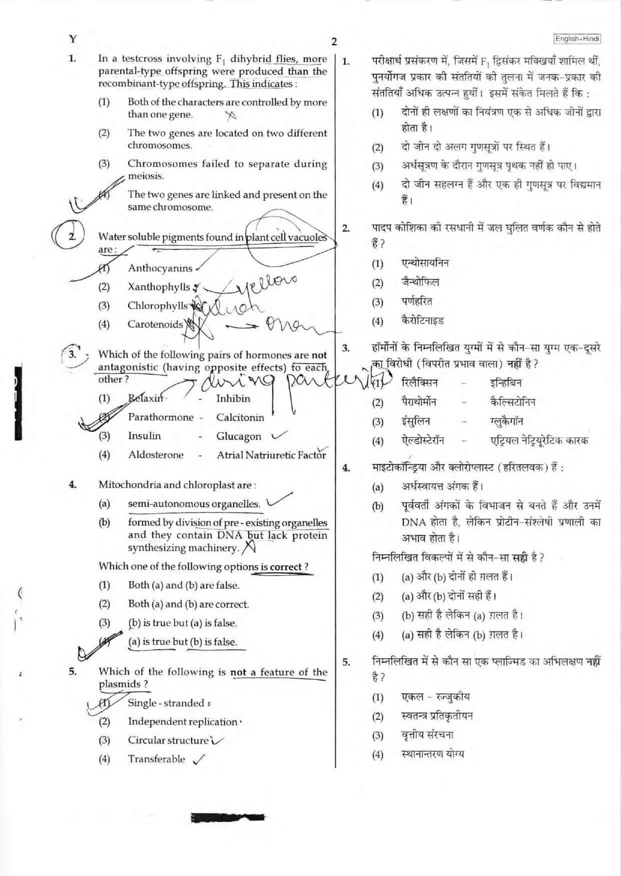 NEET Code C/ R/ Y 2016 Question Paper - Page 2