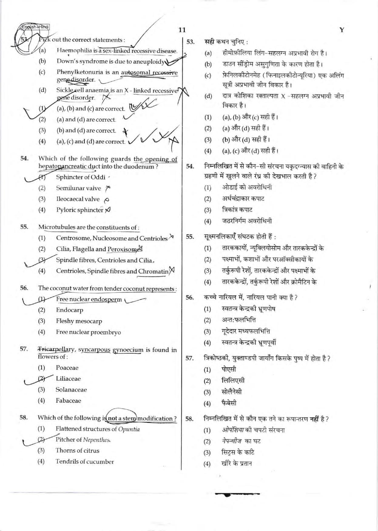NEET Code C/ R/ Y 2016 Question Paper - Page 11