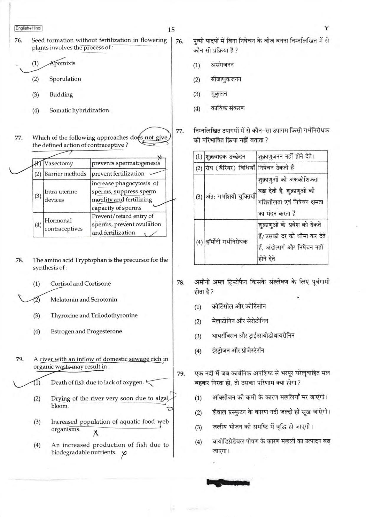 NEET Code C/ R/ Y 2016 Question Paper - Page 15