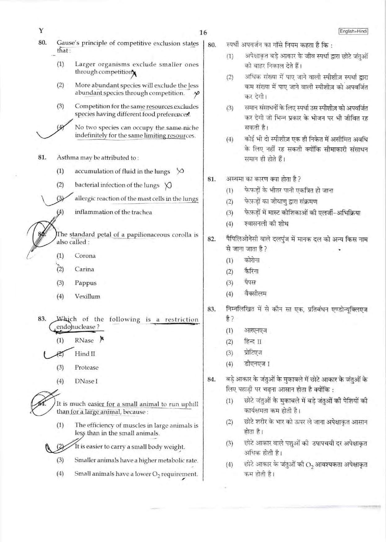 NEET Code C/ R/ Y 2016 Question Paper - Page 16