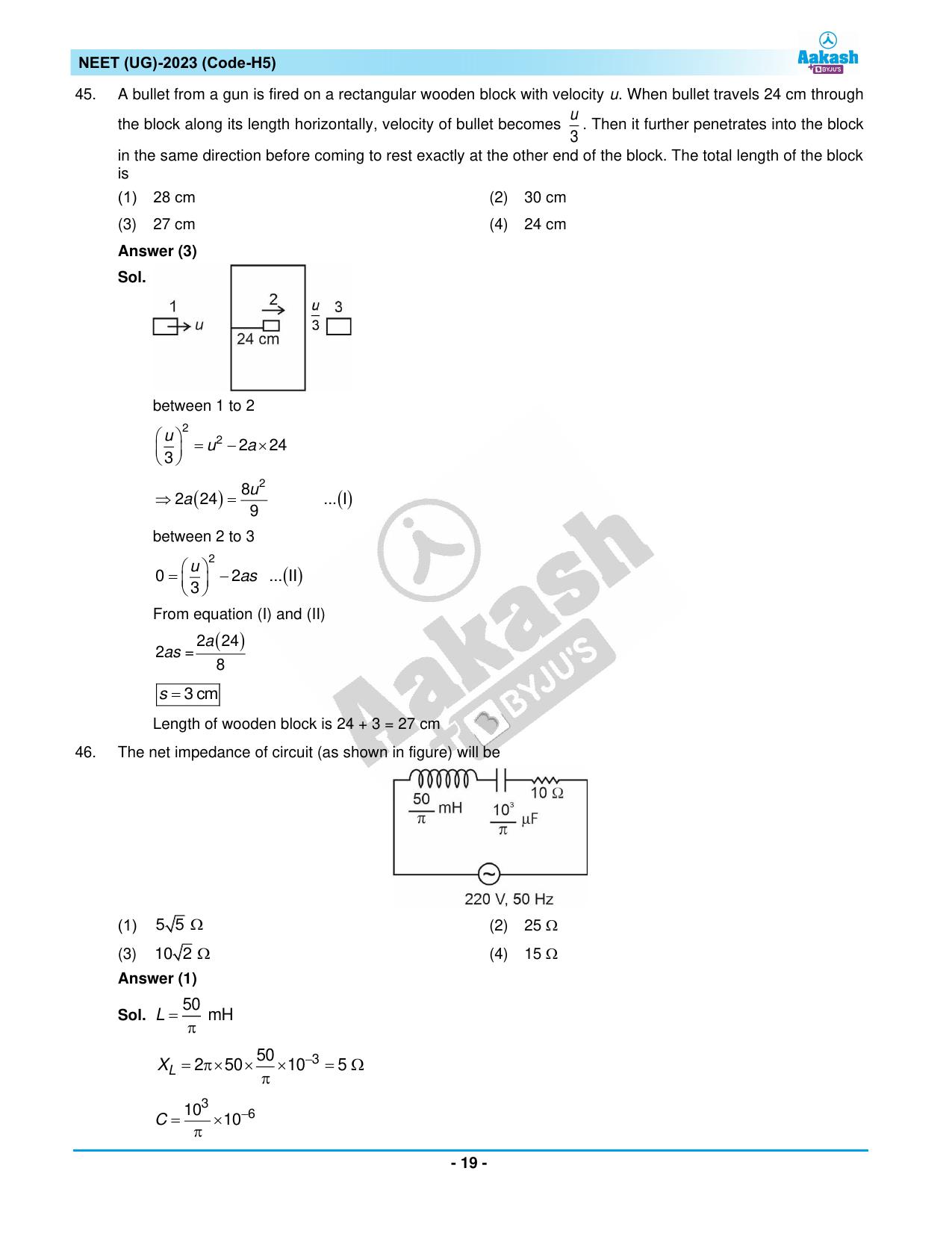 NEET 2023 Question Paper H5 - Page 19