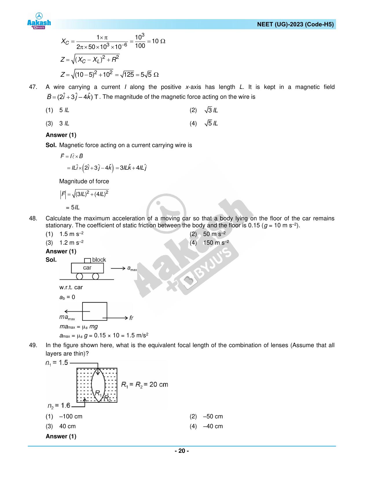 NEET 2023 Question Paper H5 - Page 20