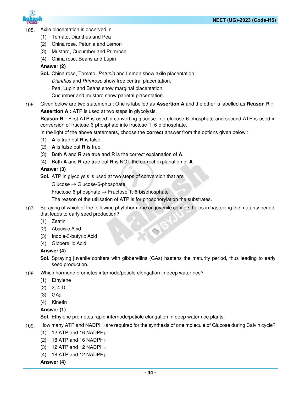 NEET 2023 Question Paper H5 - Page 44