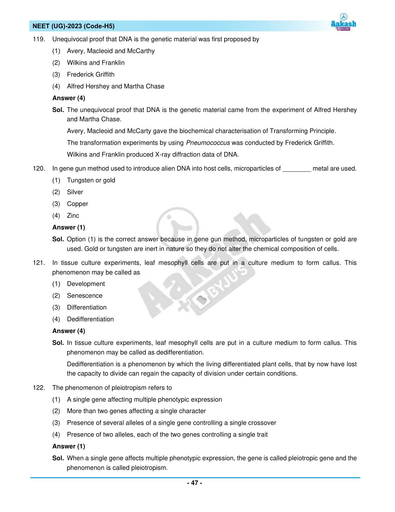 NEET 2023 Question Paper H5 - Page 47