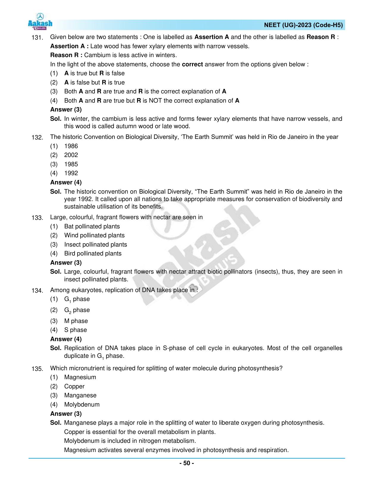 NEET 2023 Question Paper H5 - Page 50