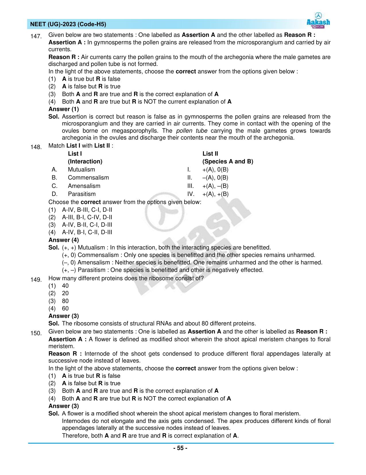 NEET 2023 Question Paper H5 - Page 55