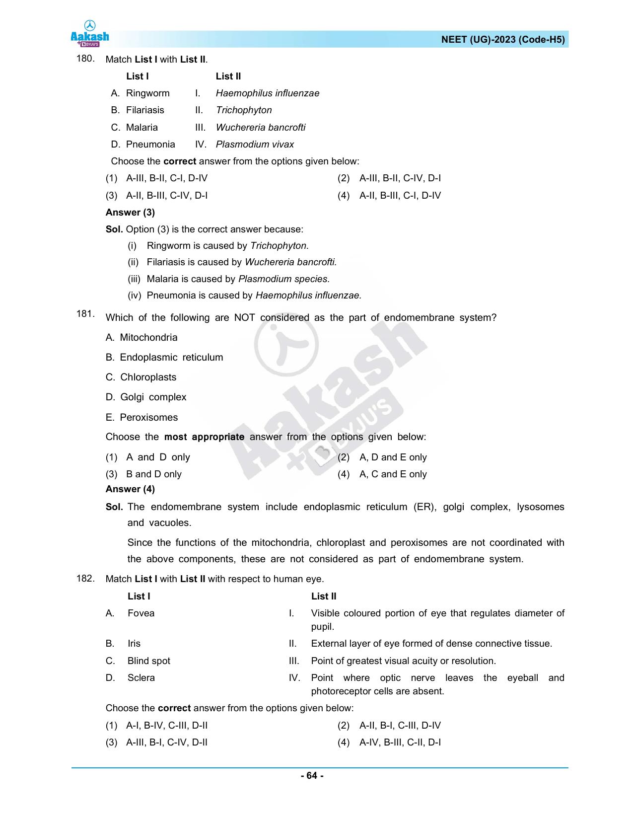 NEET 2023 Question Paper H5 - Page 64