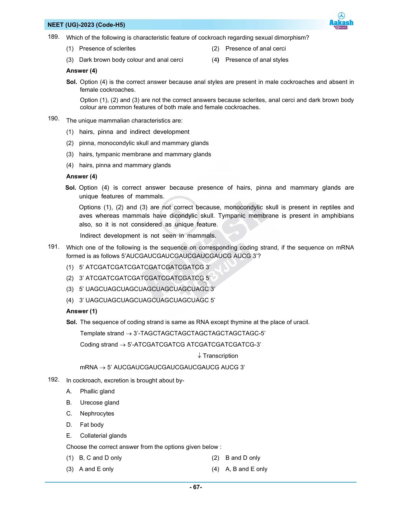 NEET 2023 Question Paper H5 - Page 67