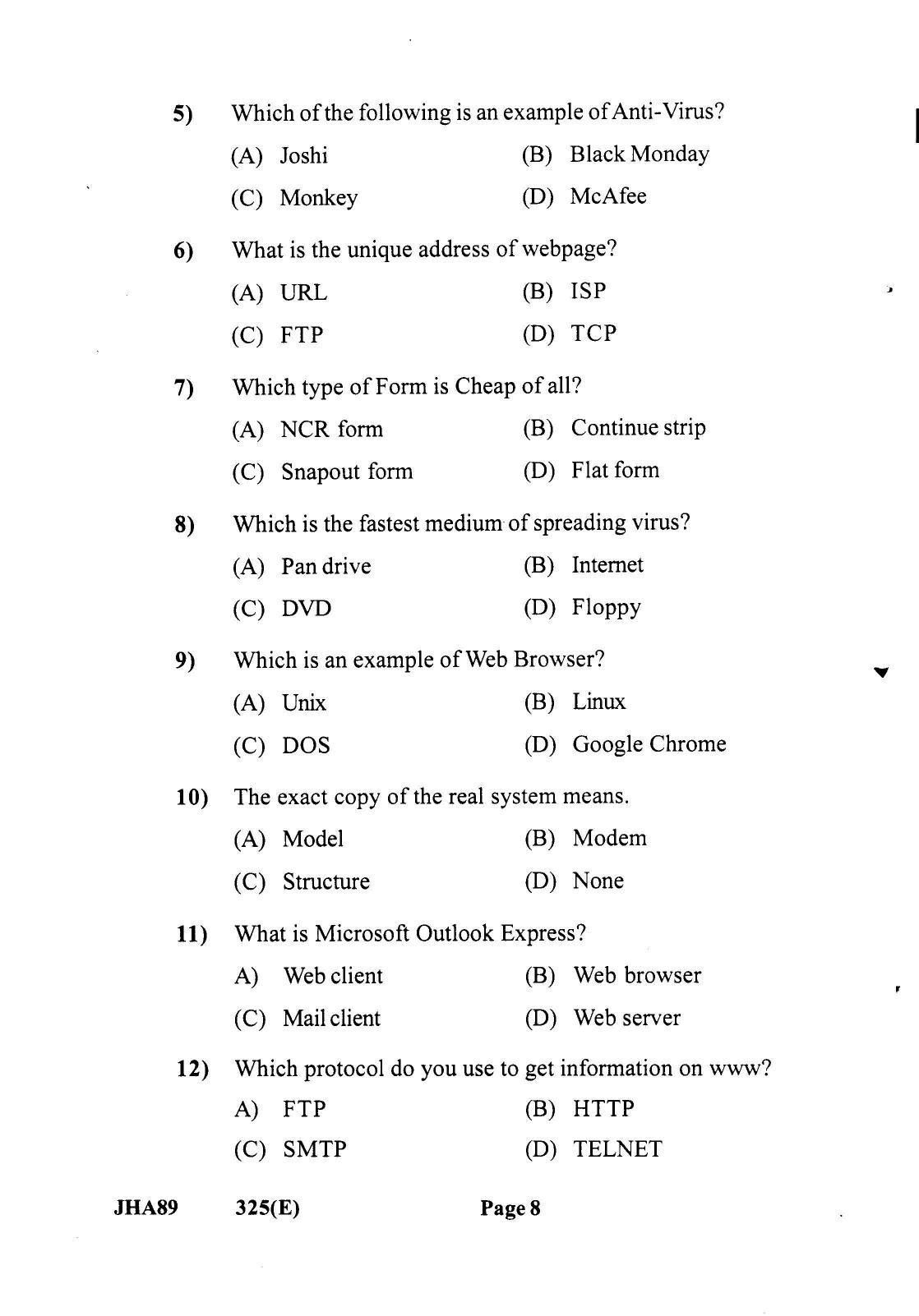 Gujarat Board Class 12th Question Paper 2022: System Analysis & Design - Page 8