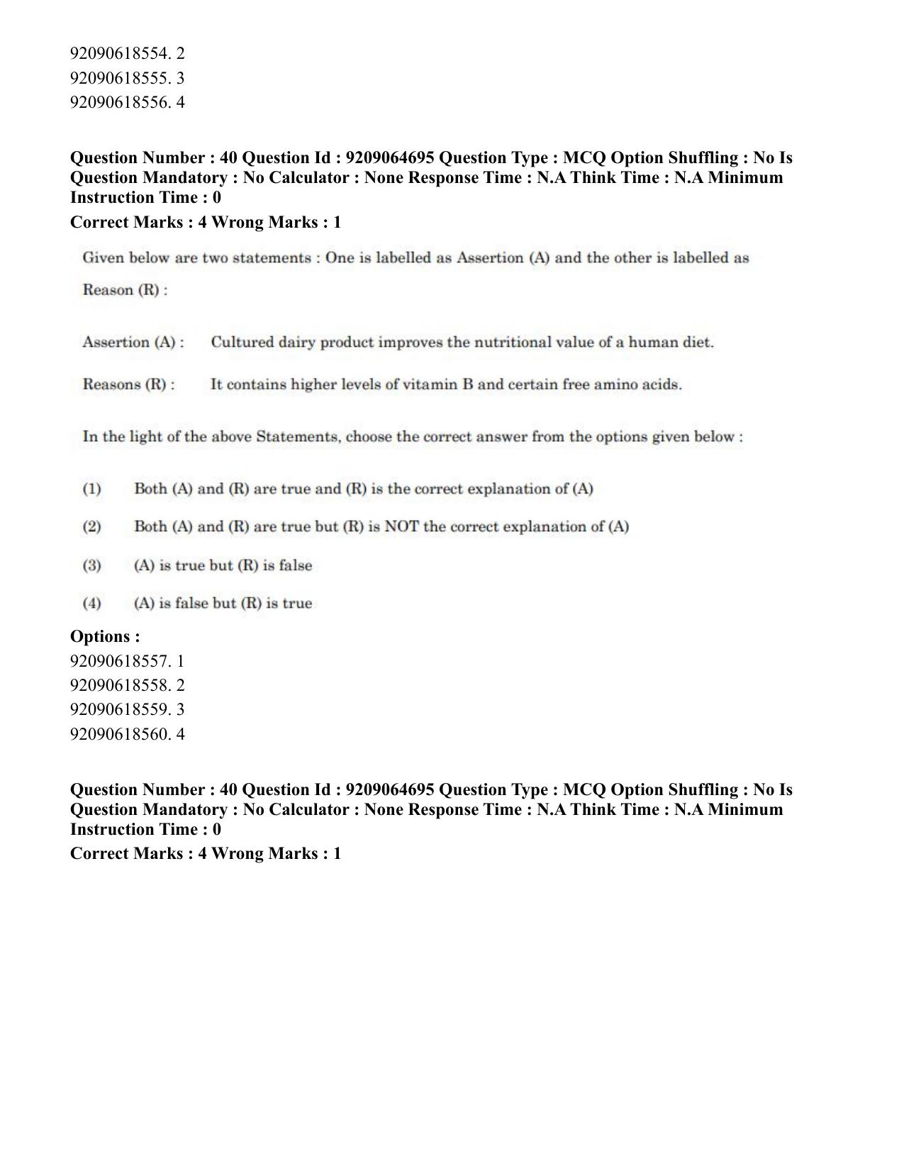 CUET PG 2023: MTQP03 – Dairy Technology (Eng.)-Shift-3 (06-06-2023) Question Paper - Page 41