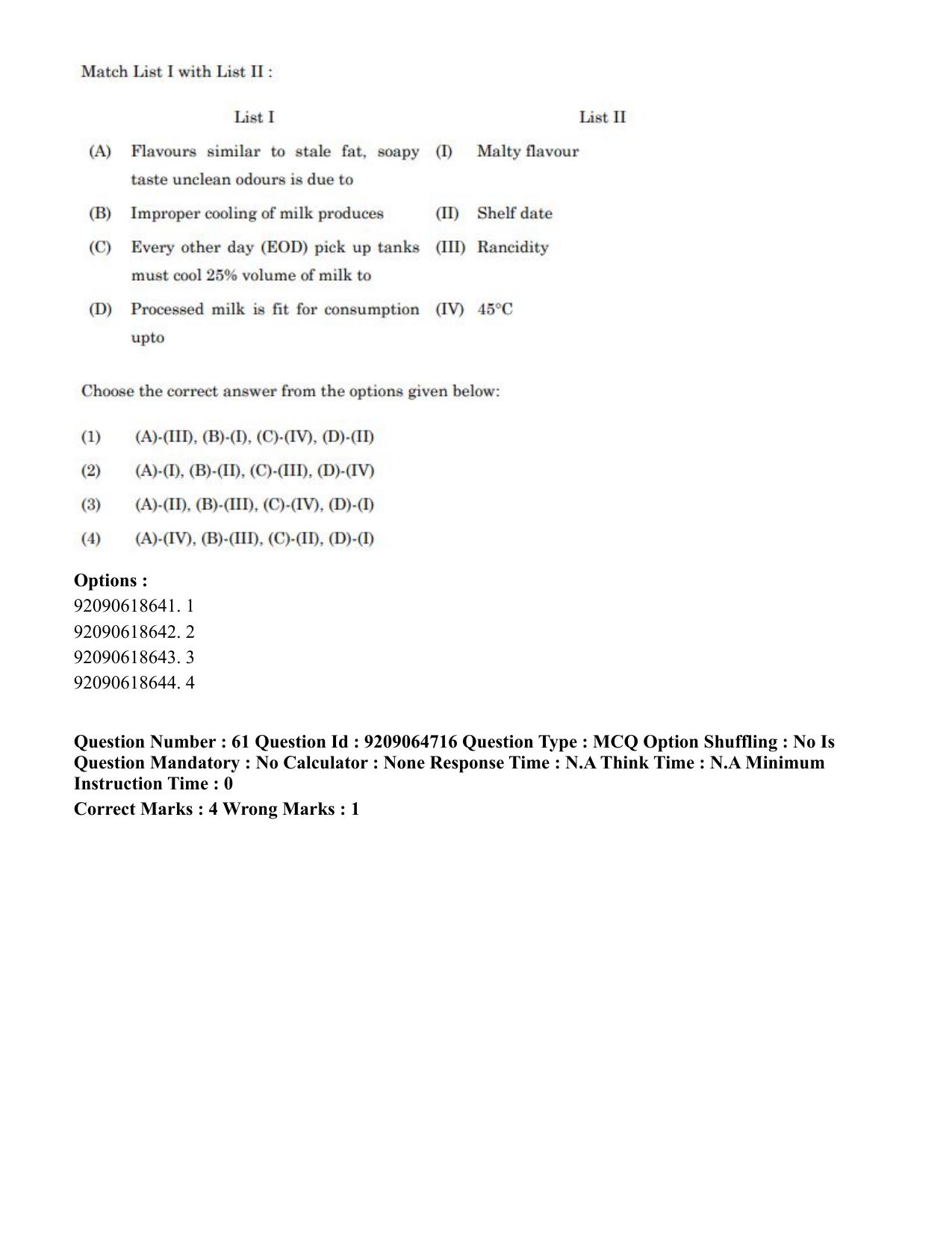 CUET PG 2023: MTQP03 – Dairy Technology (Eng.)-Shift-3 (06-06-2023) Question Paper - Page 63