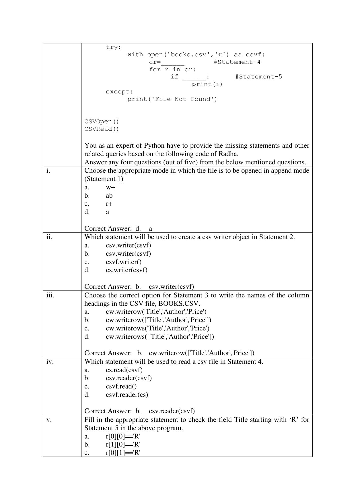 CBSE Class XII Computer Science Question Bank - Page 14