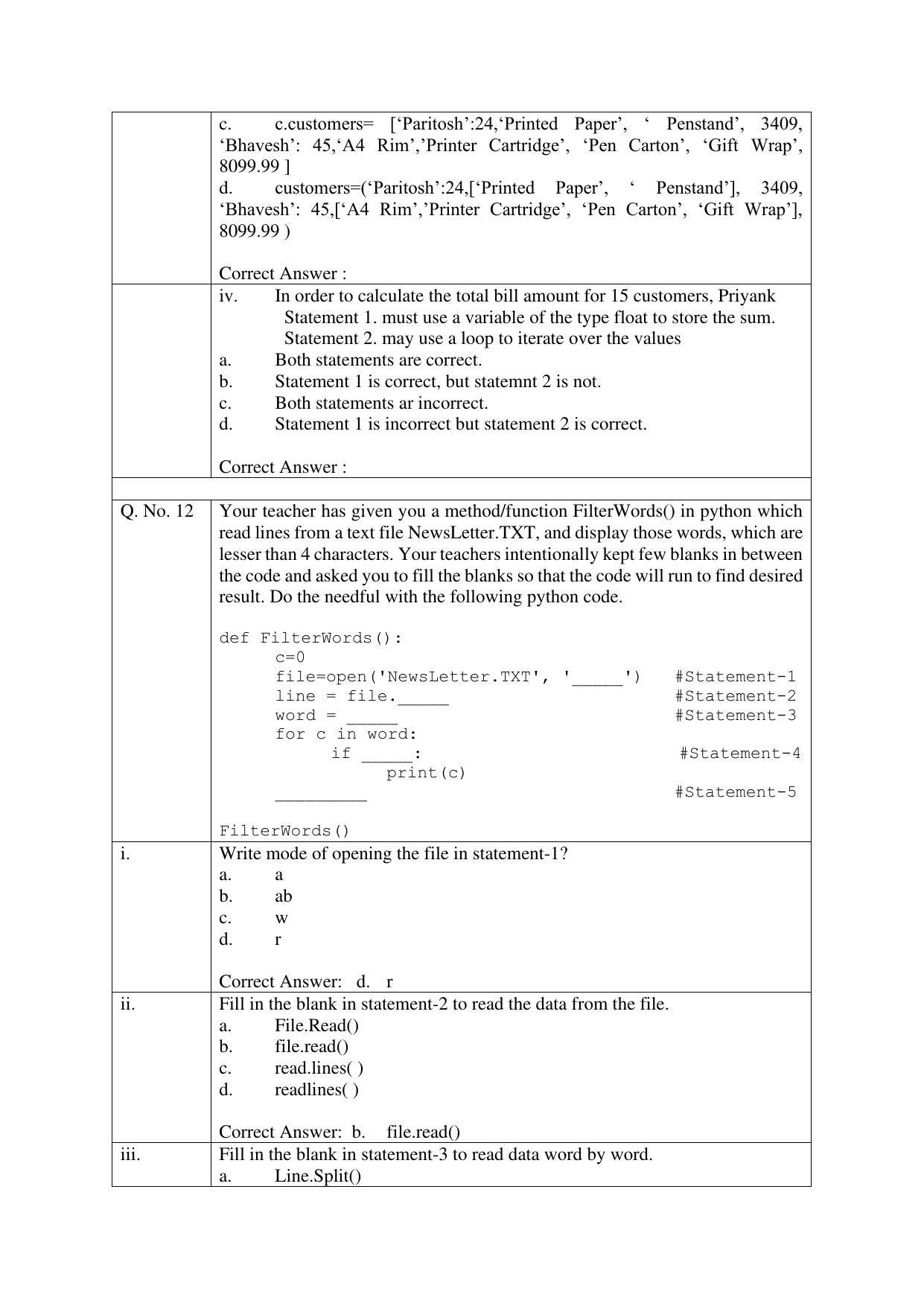CBSE Class XII Computer Science Question Bank - Page 17