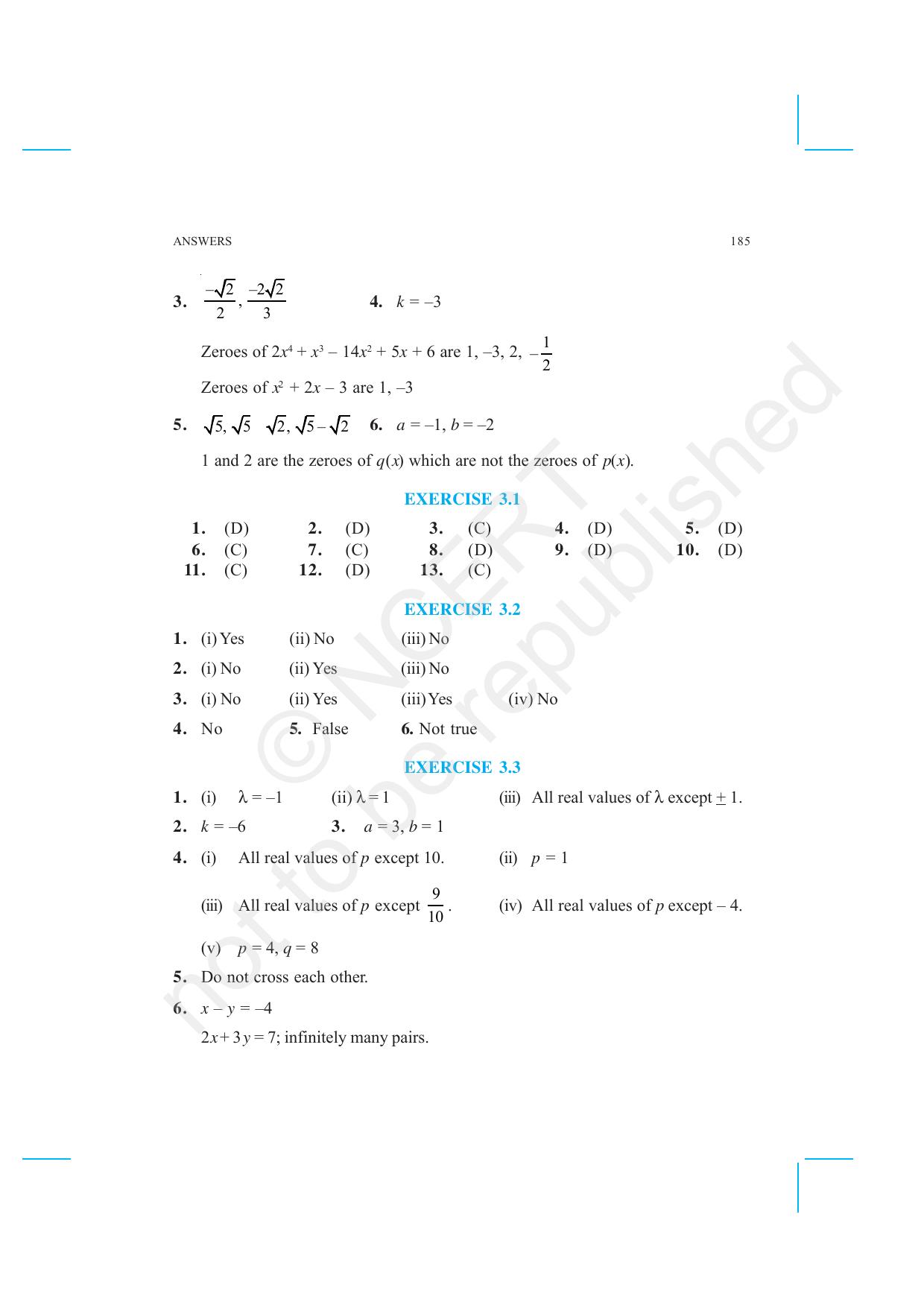 NCERT Exemplar Class 10: Mathematics Answers - Page 3