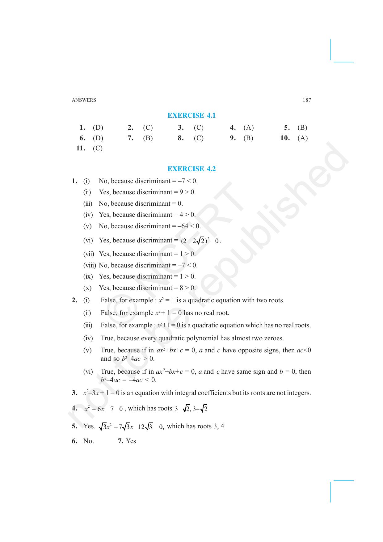 NCERT Exemplar Class 10: Mathematics Answers - Page 5