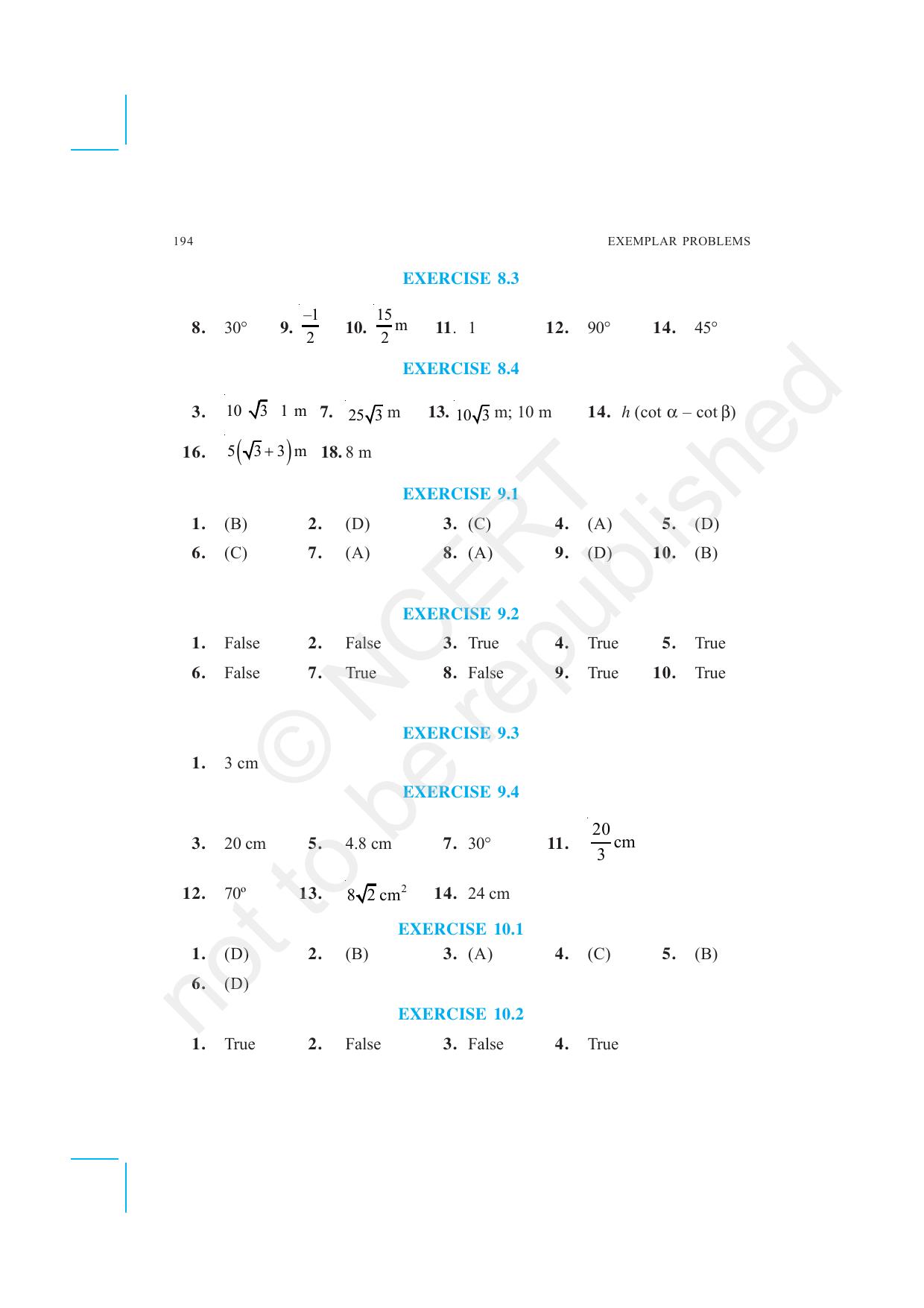NCERT Exemplar Class 10: Mathematics Answers - Page 12