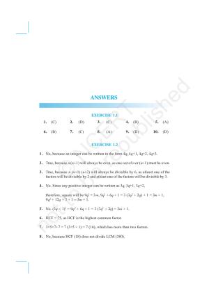NCERT Exemplar Class 10: Mathematics Answers